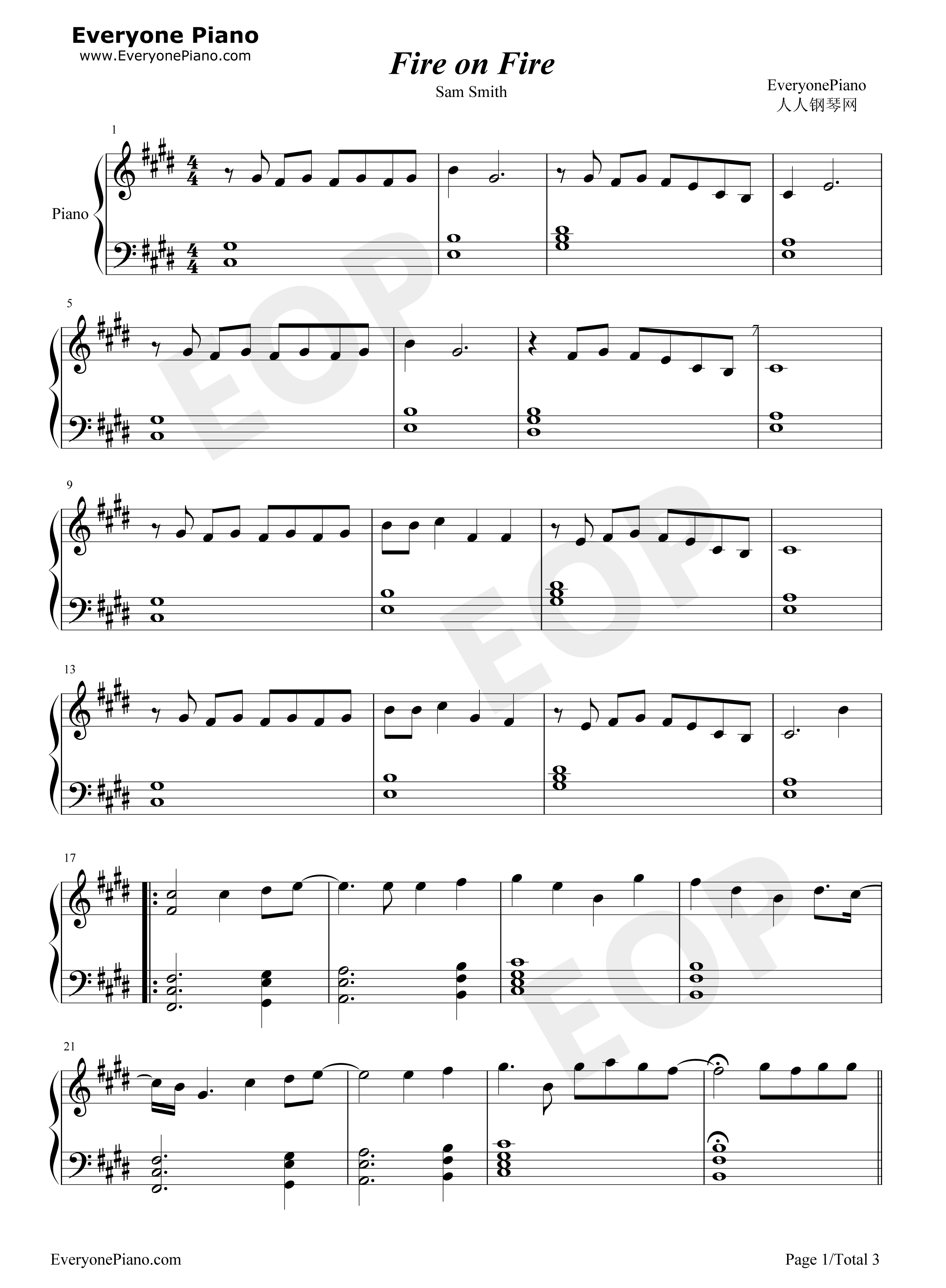 Fire_on_Fire钢琴谱_Sam_Smith