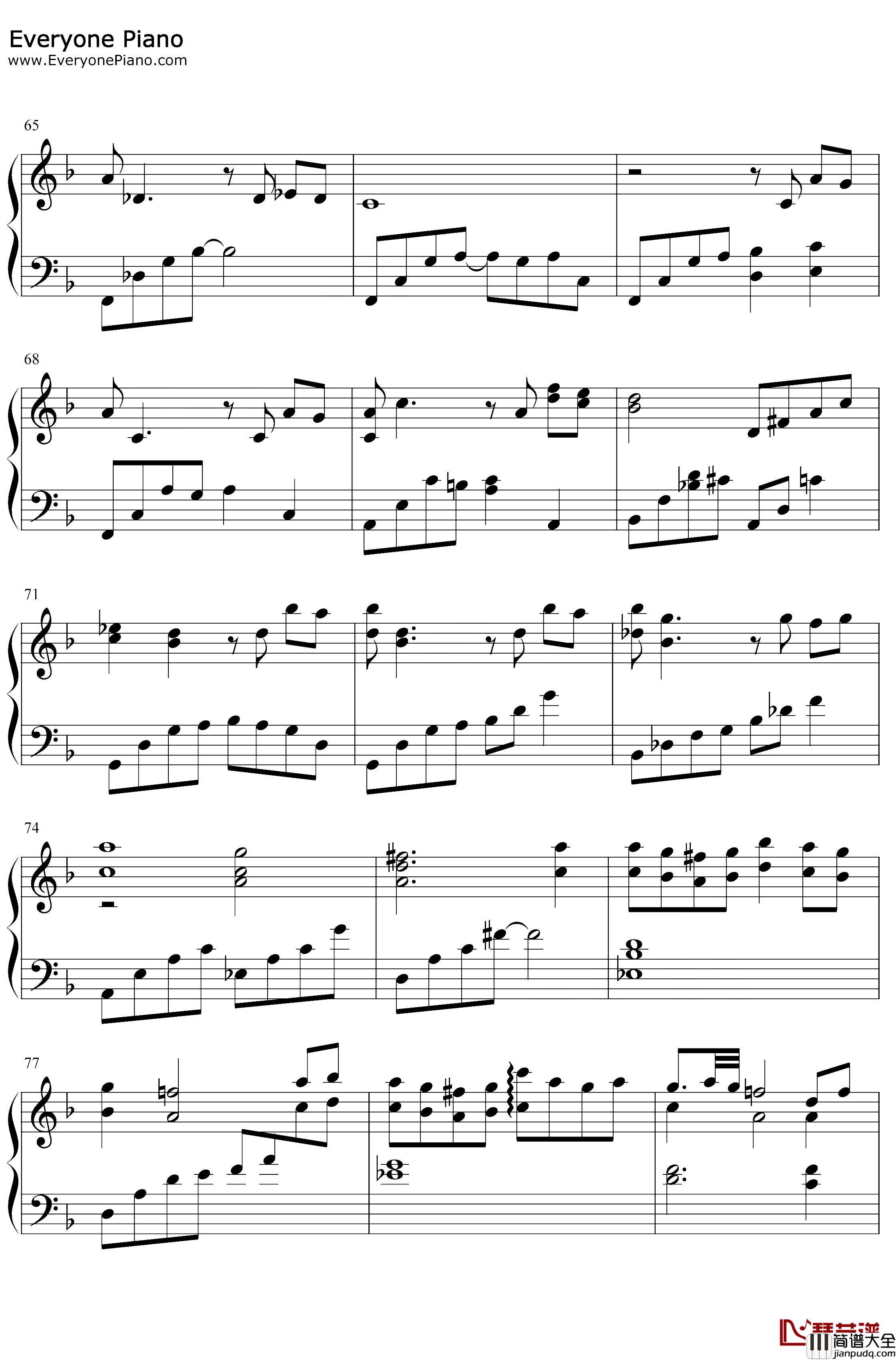 最终幻想VIITifa主题曲钢琴谱_植松伸夫_FF7TifasTheme