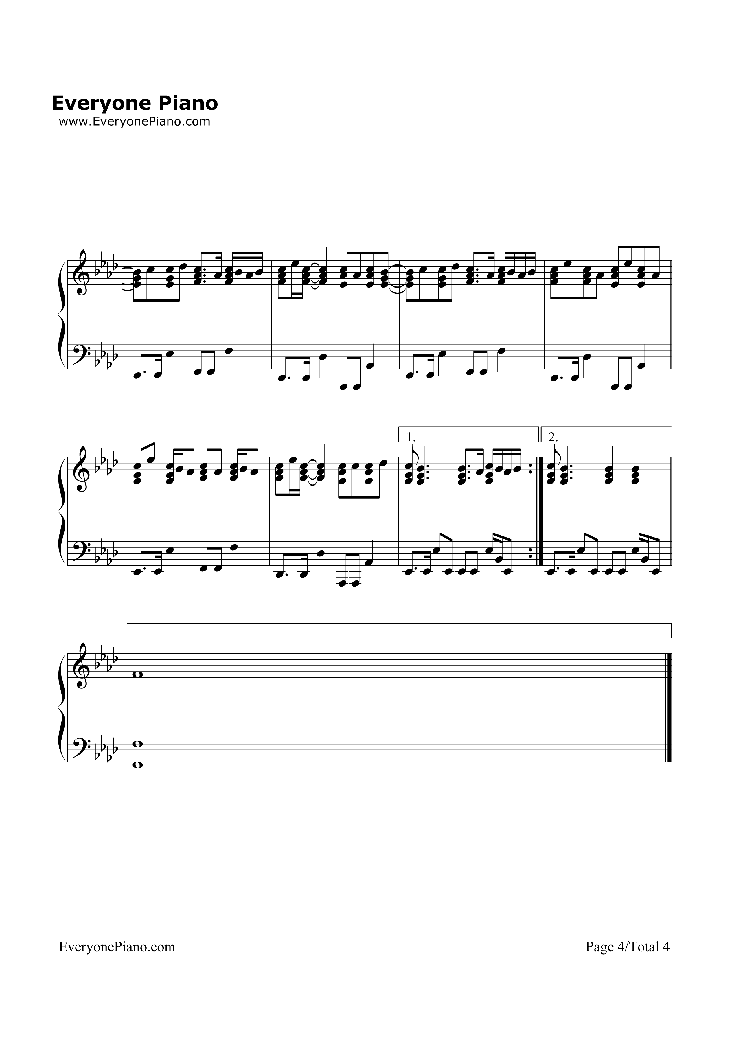Let_Me_Down钢琴谱_Kelly_Clarkson