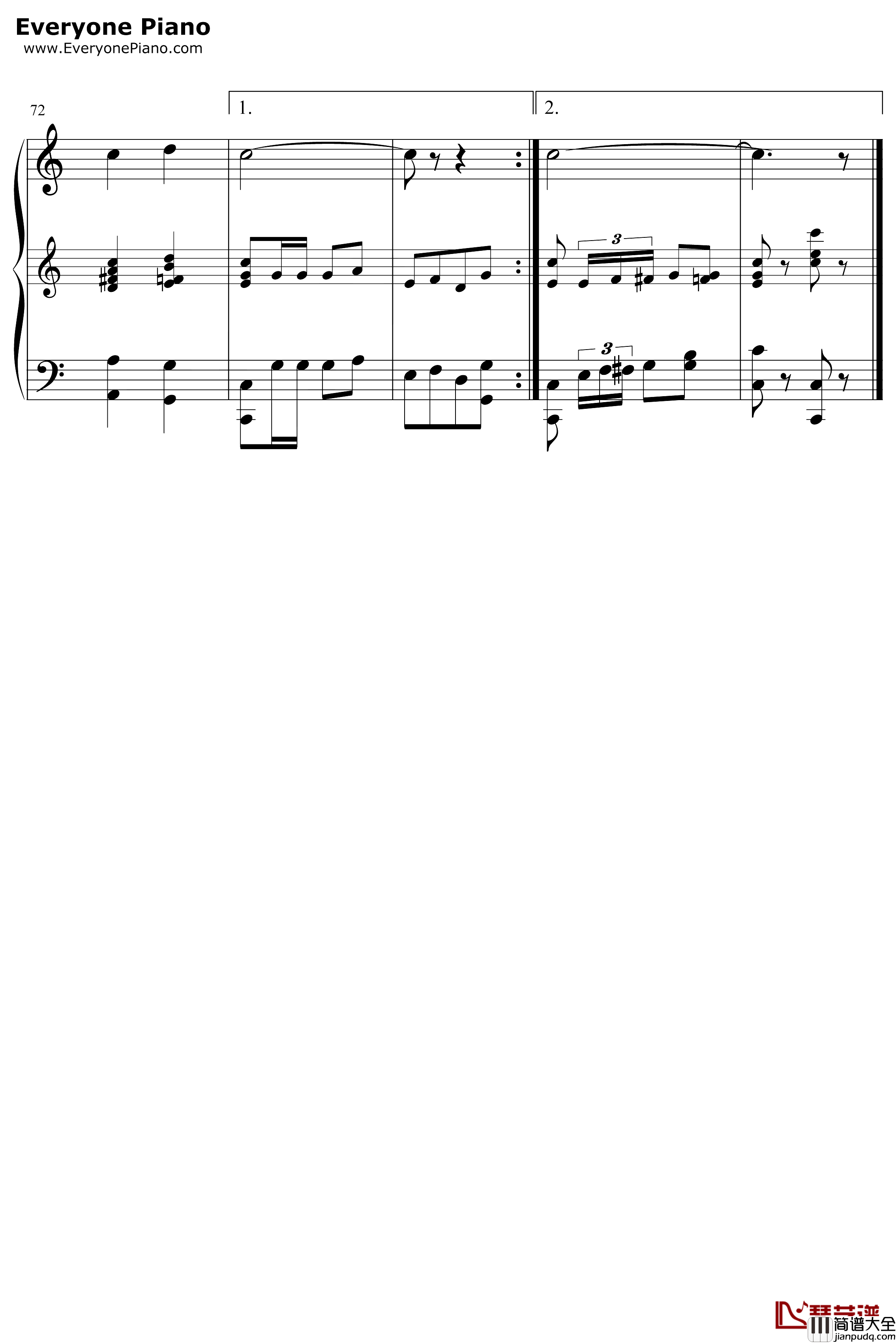 Give_My_Regards_To_Broadway钢琴谱_GeorgeM.Cohan_小强尼琼斯OST