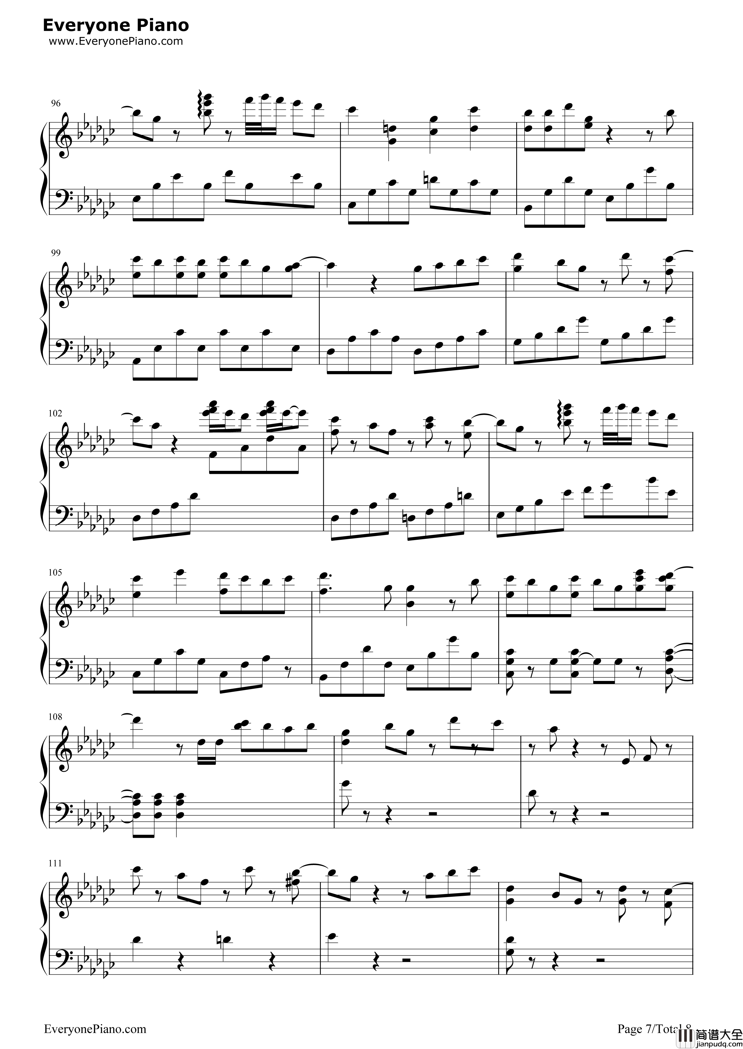 龙猫主题曲钢琴谱_宫崎骏