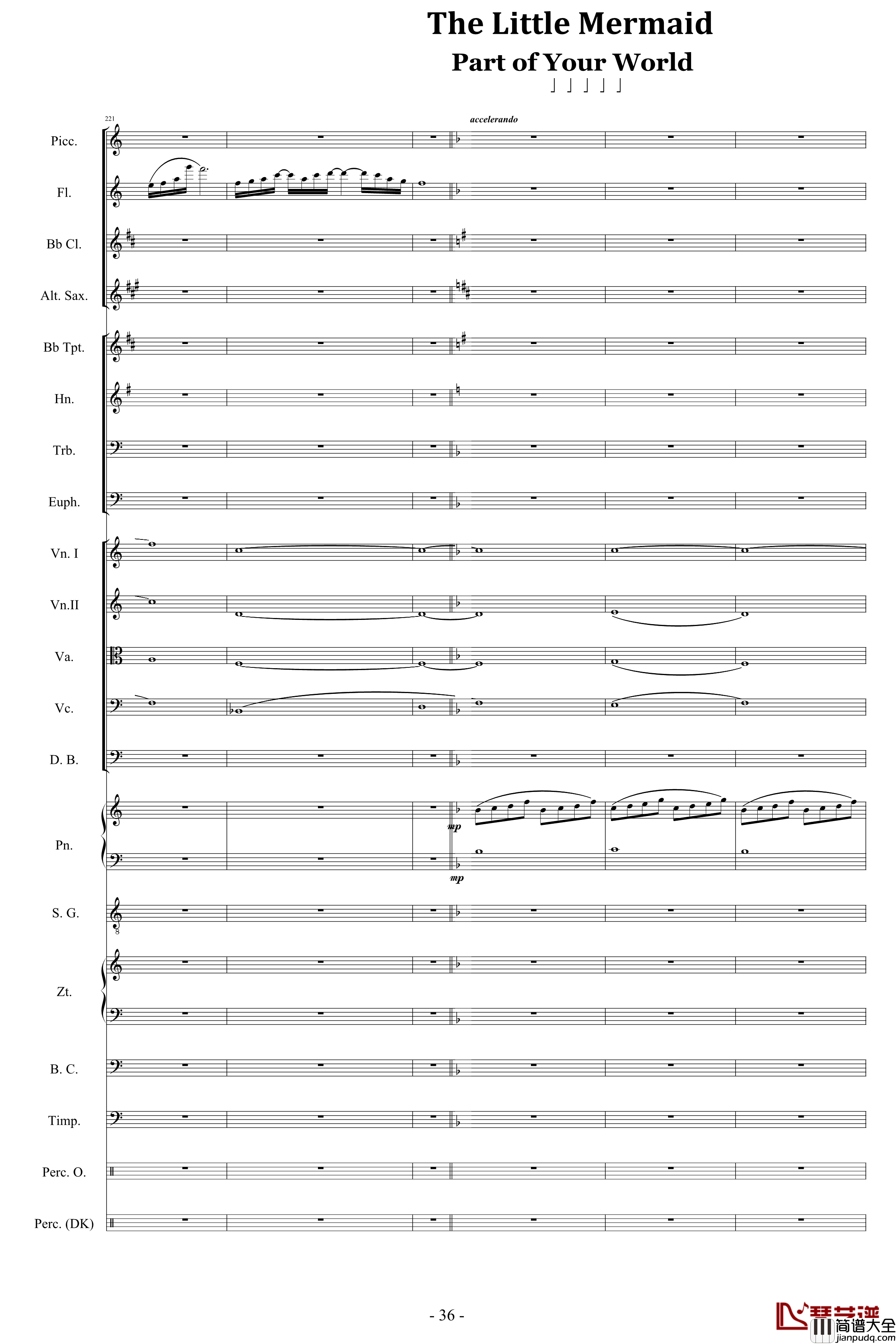 迪士尼組曲_小交響樂版钢琴谱_Disney_Medley_迪士尼