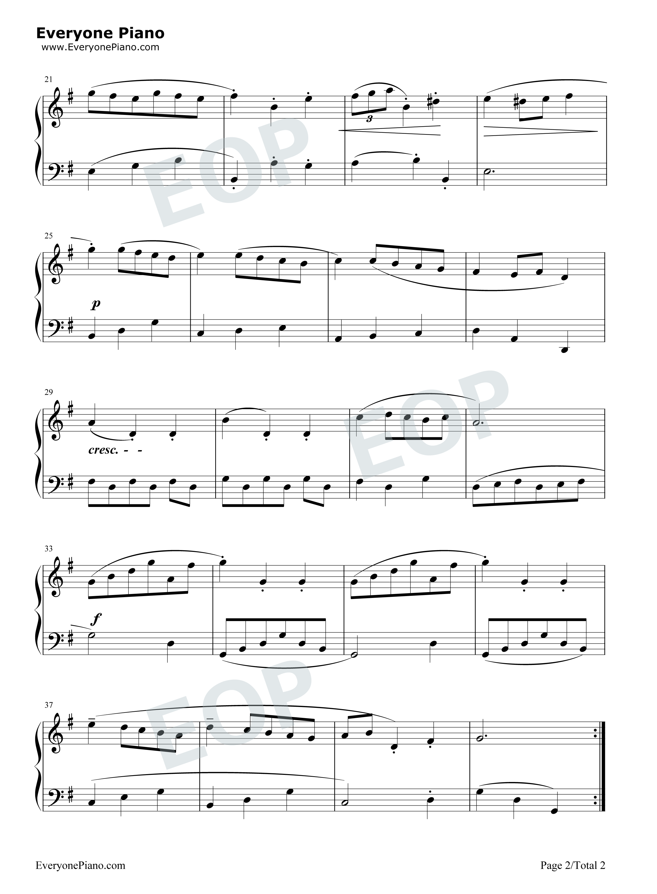 小步舞曲3钢琴谱_巴赫