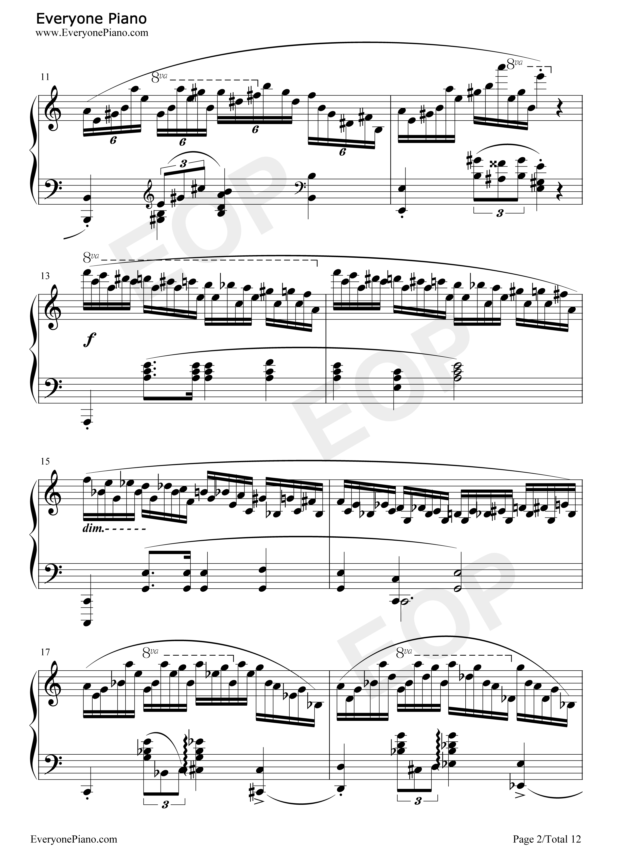 肖邦练习曲第23首钢琴谱_肖邦