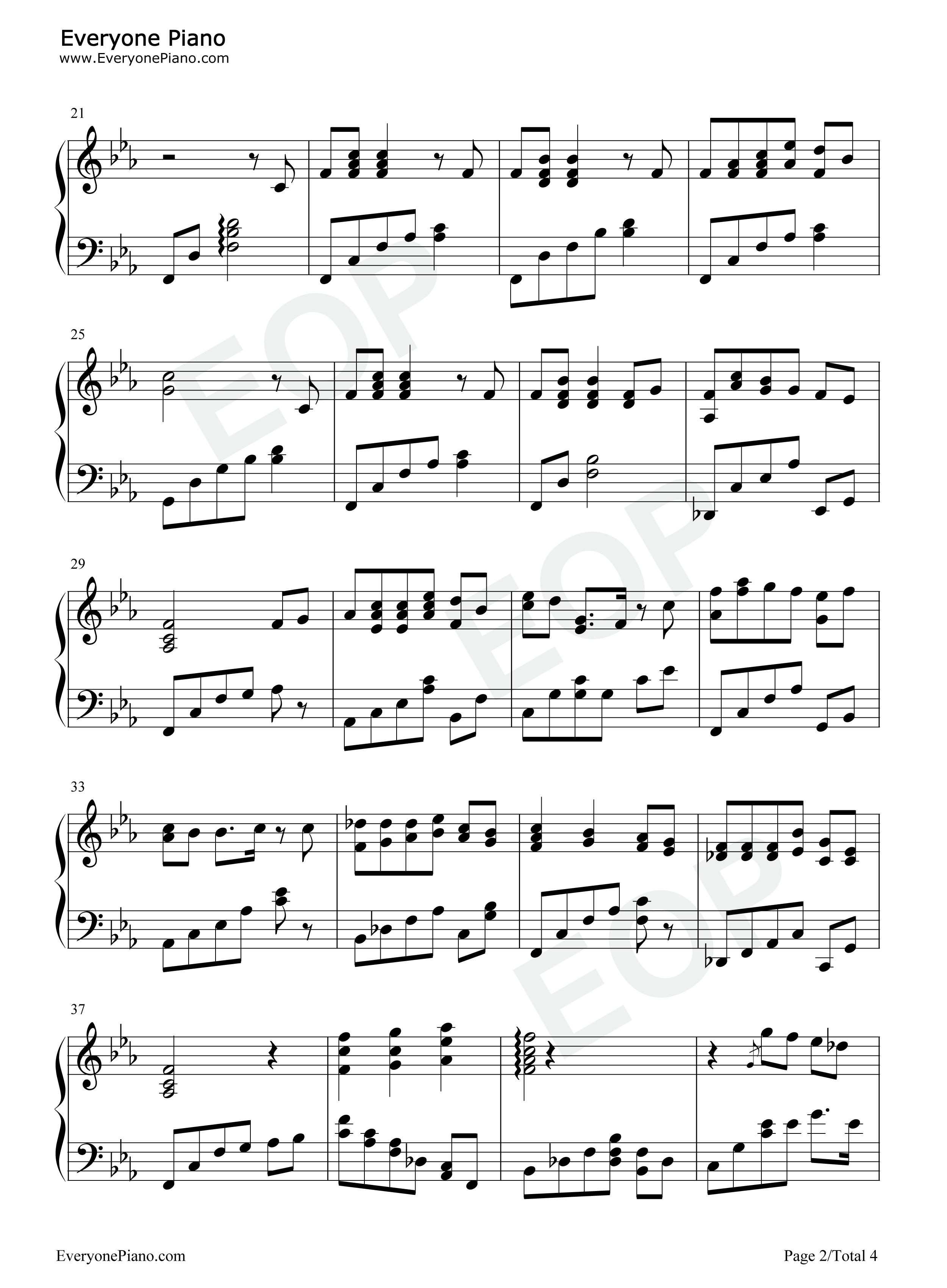 骑士王的荣耀钢琴谱_川井宪次__Kenji_Kawai