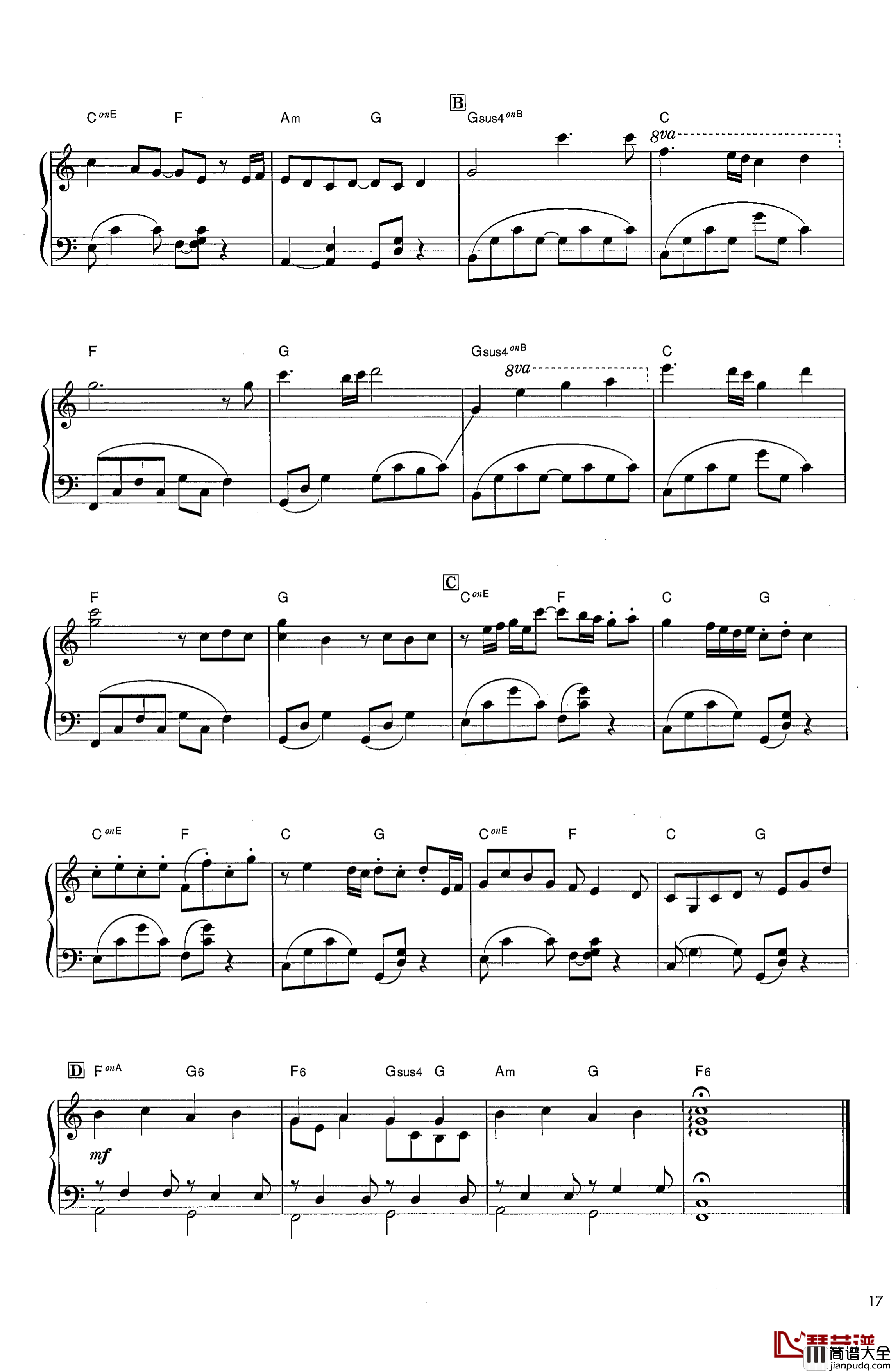 三葉の通学钢琴谱_你的名字_RADWIMPS