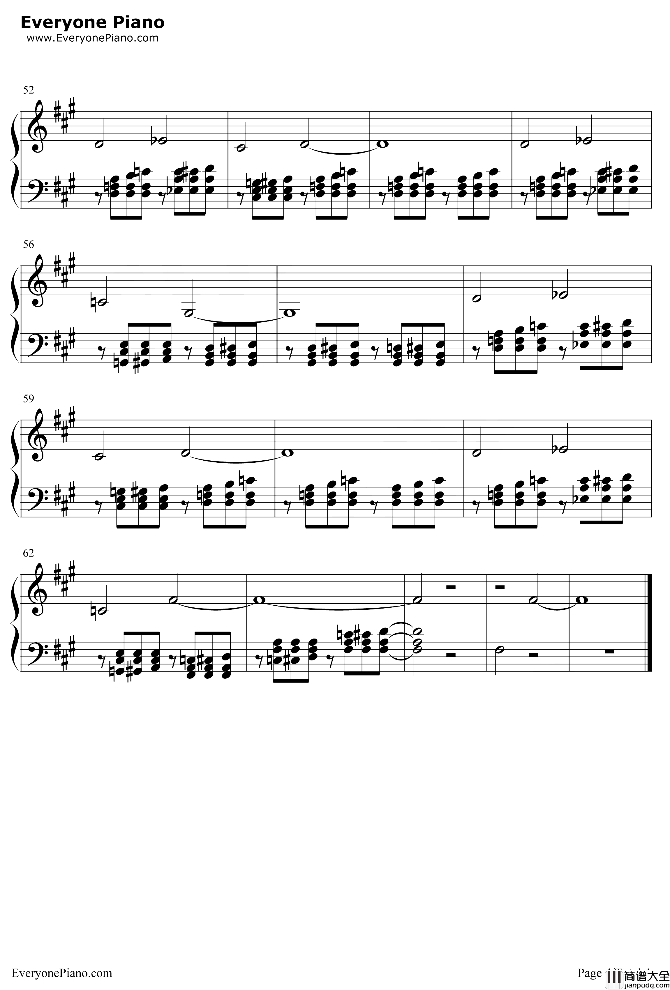 双面燕洵钢琴谱_谭旋_楚乔传插曲_丽人行