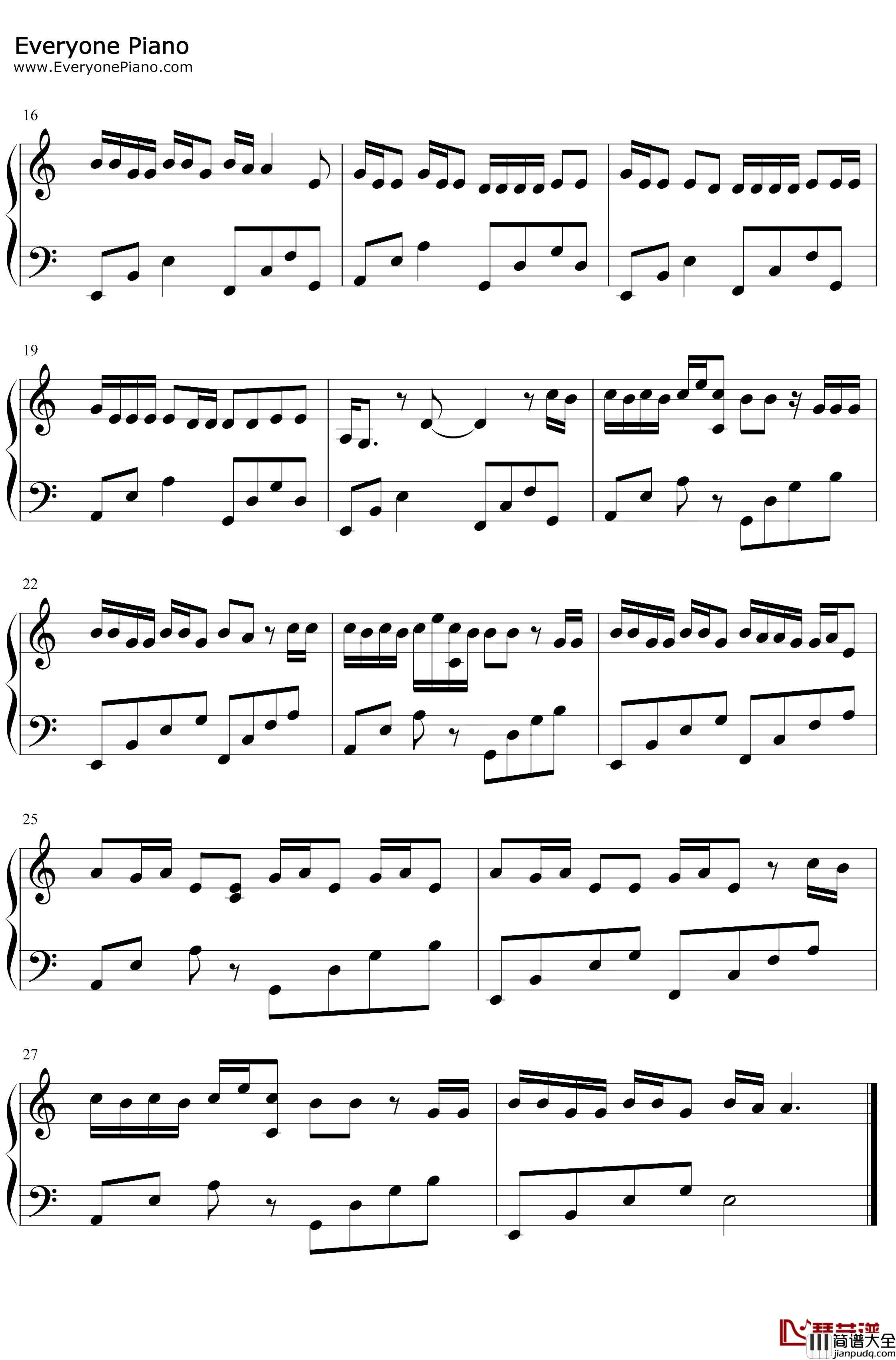Let_Me_Down_Slowly钢琴谱_AlecBenjamin_AlessiaCara_C调简单版_国外音乐榜排名第一的治愈歌曲