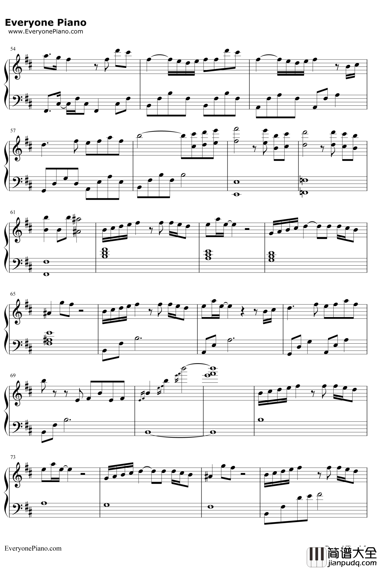 昔日钢琴谱_渡梓_セキジツ_西游记之大圣归来主题曲
