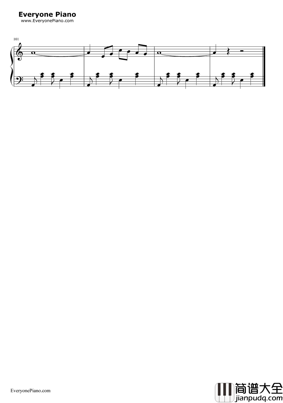不要再来伤害我钢琴谱_张振宇_情已逝主题曲