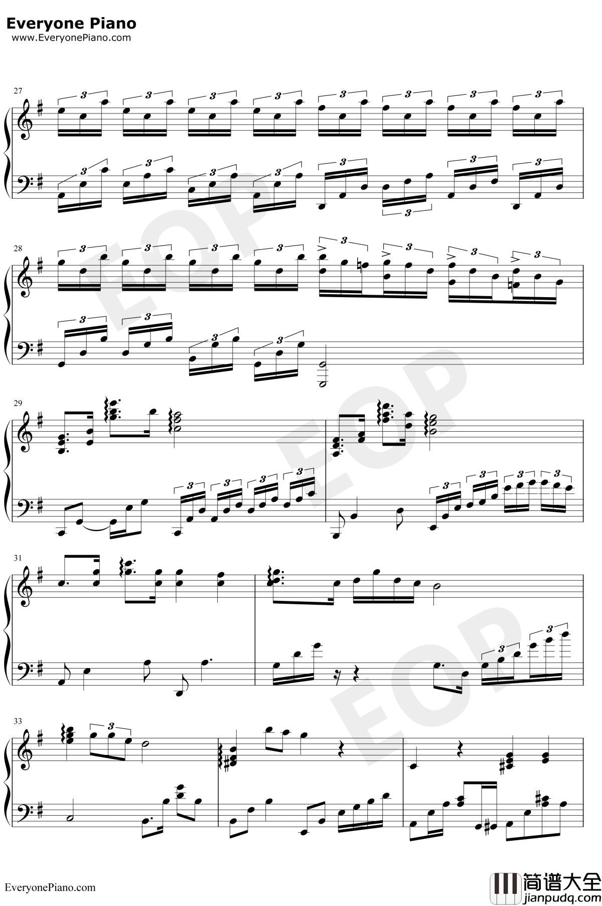 奉献钢琴谱_韩寒_飞驰人生片尾曲