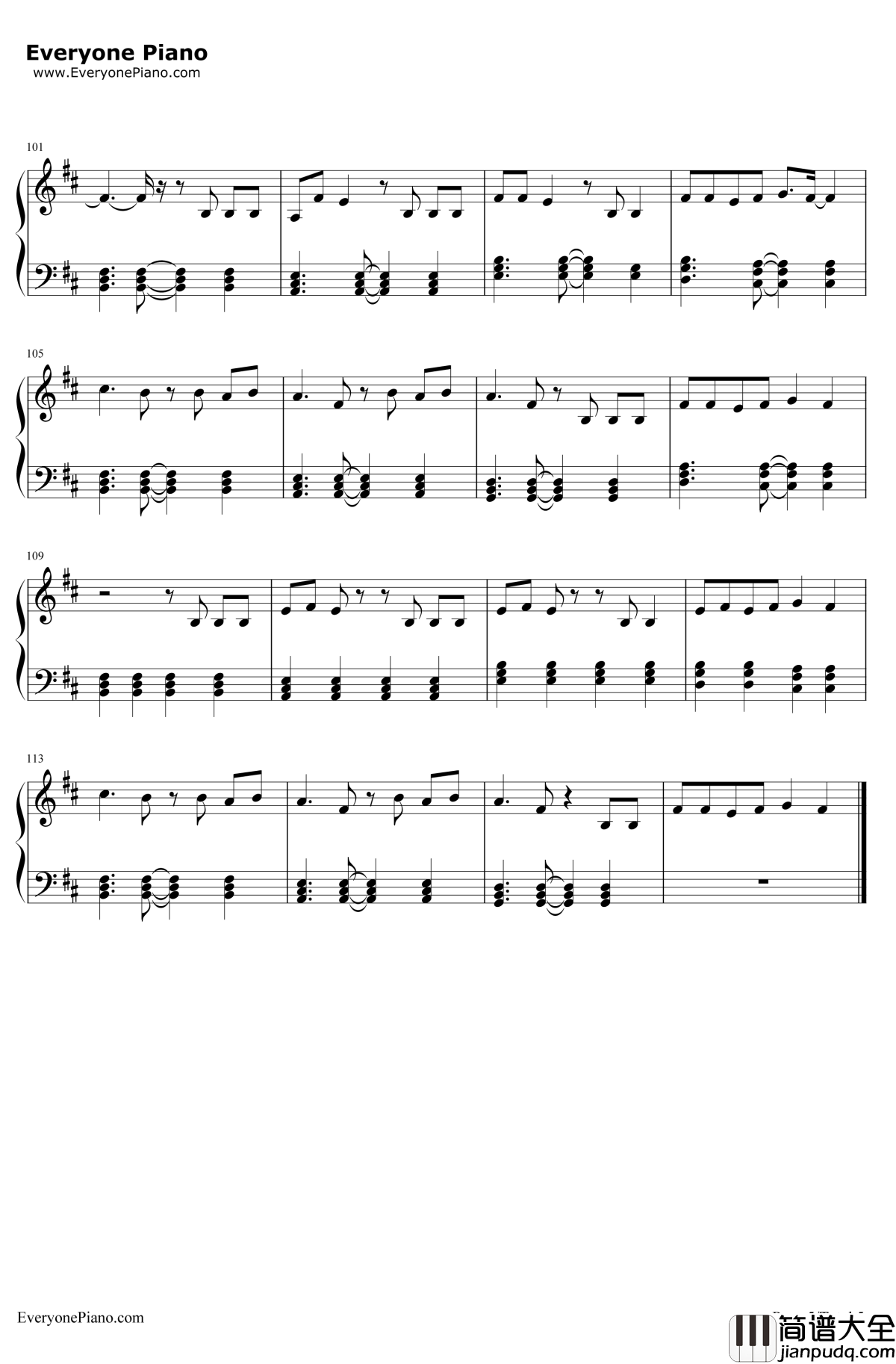 Can't_Remember_to_Forget_You钢琴谱_Shakira&Rihanna