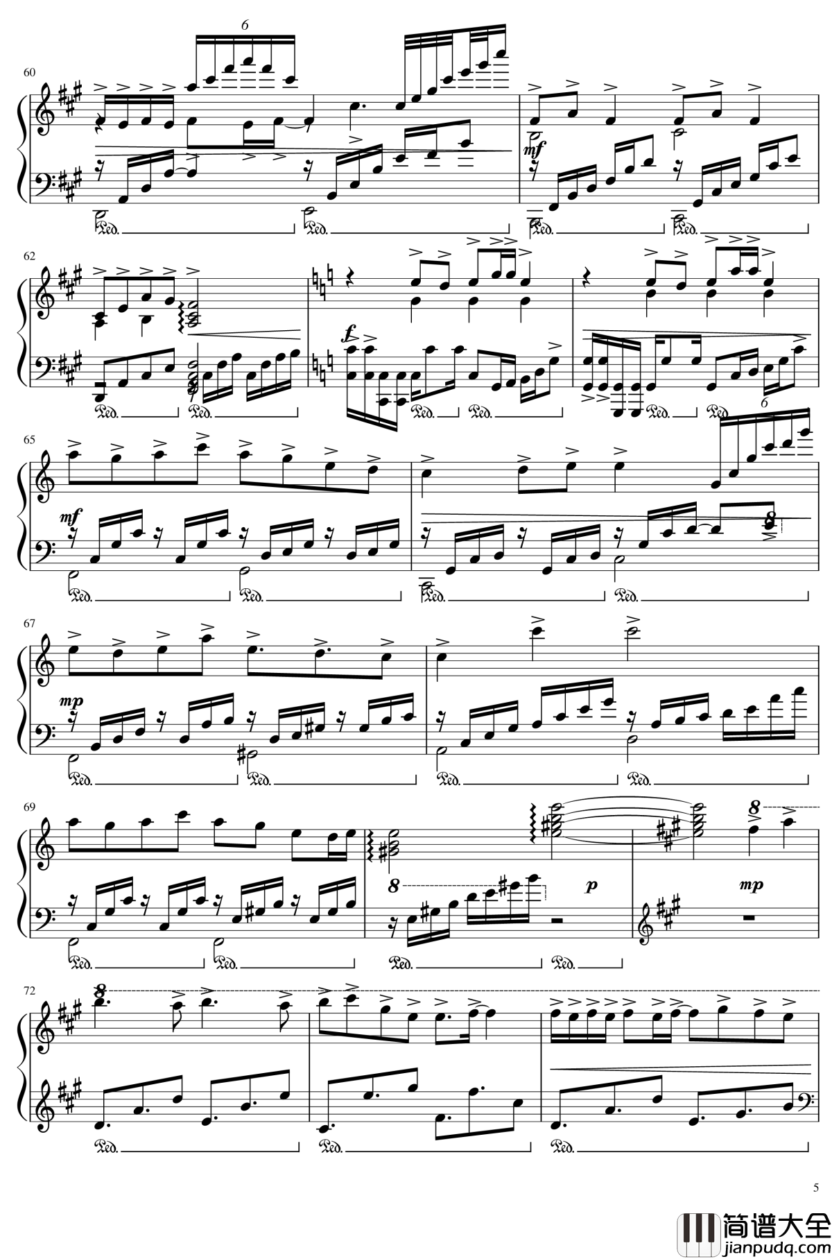 渡月桥思君钢琴谱_名侦探柯南M21主题曲_柯南_仓木麻衣