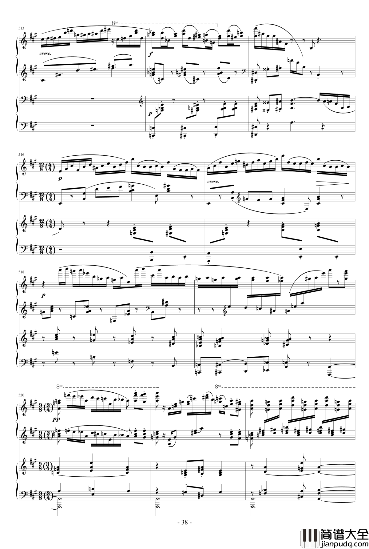拉赫玛尼诺夫第一钢琴协奏曲_Op.1钢琴谱_拉赫马尼若夫