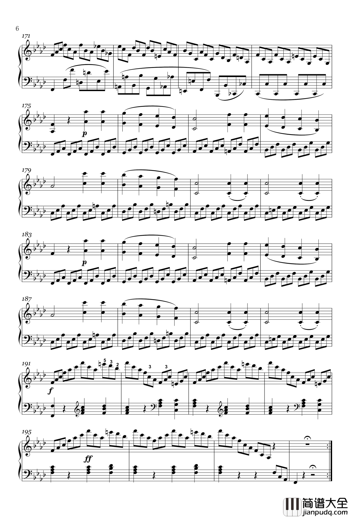 奏鸣曲钢琴谱_op_2_1_第四乐章_贝多芬_beethoven