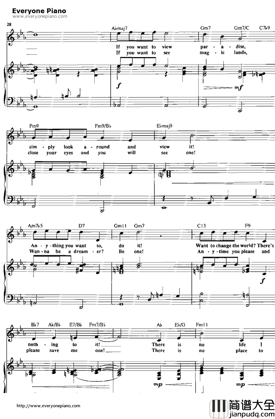 Pure_Imagination钢琴谱_LeslieBricusse AnthonyNewley _欢乐糖果屋OST