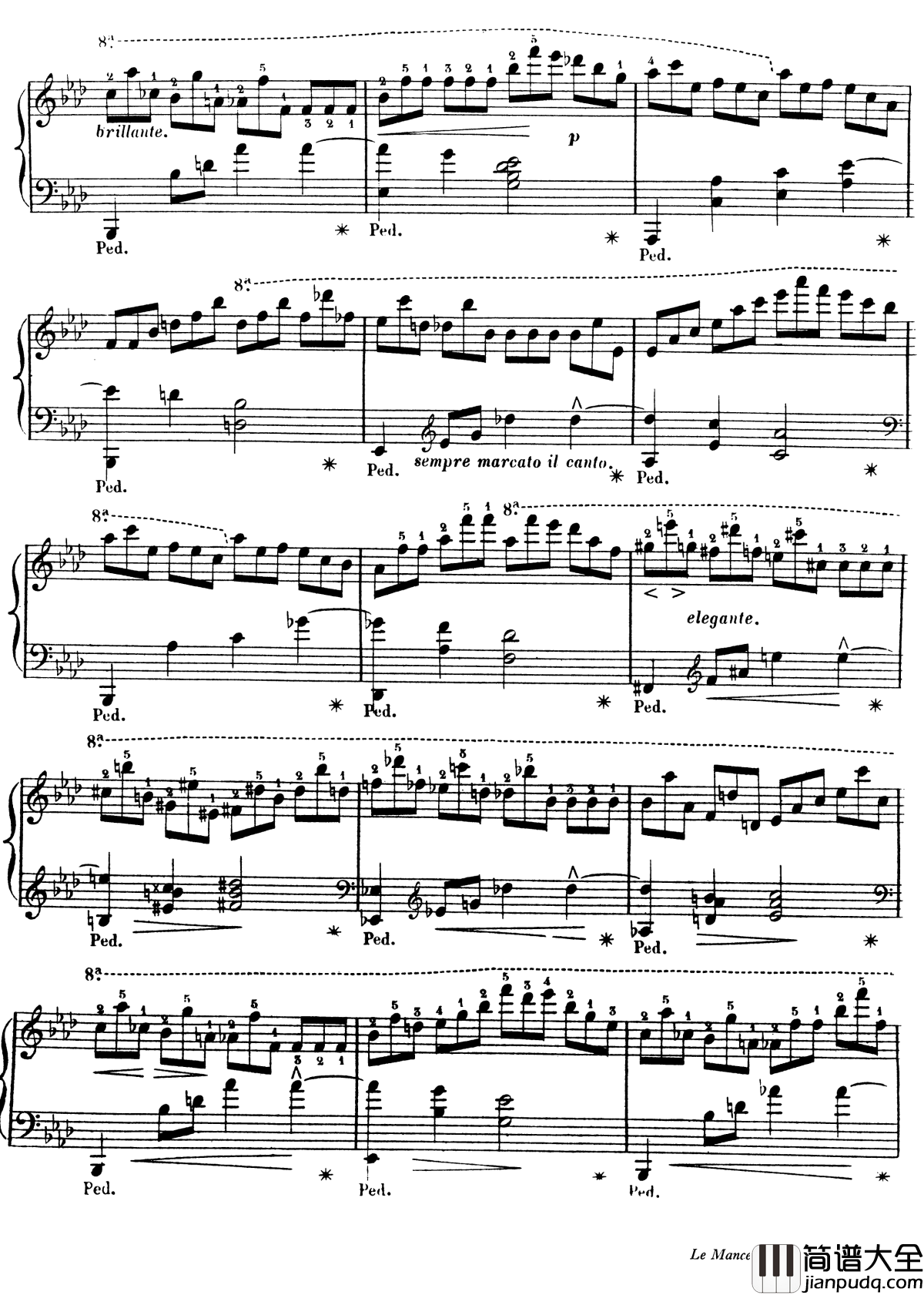 西印度小夜曲_Op.11钢琴谱_戈特沙尔克