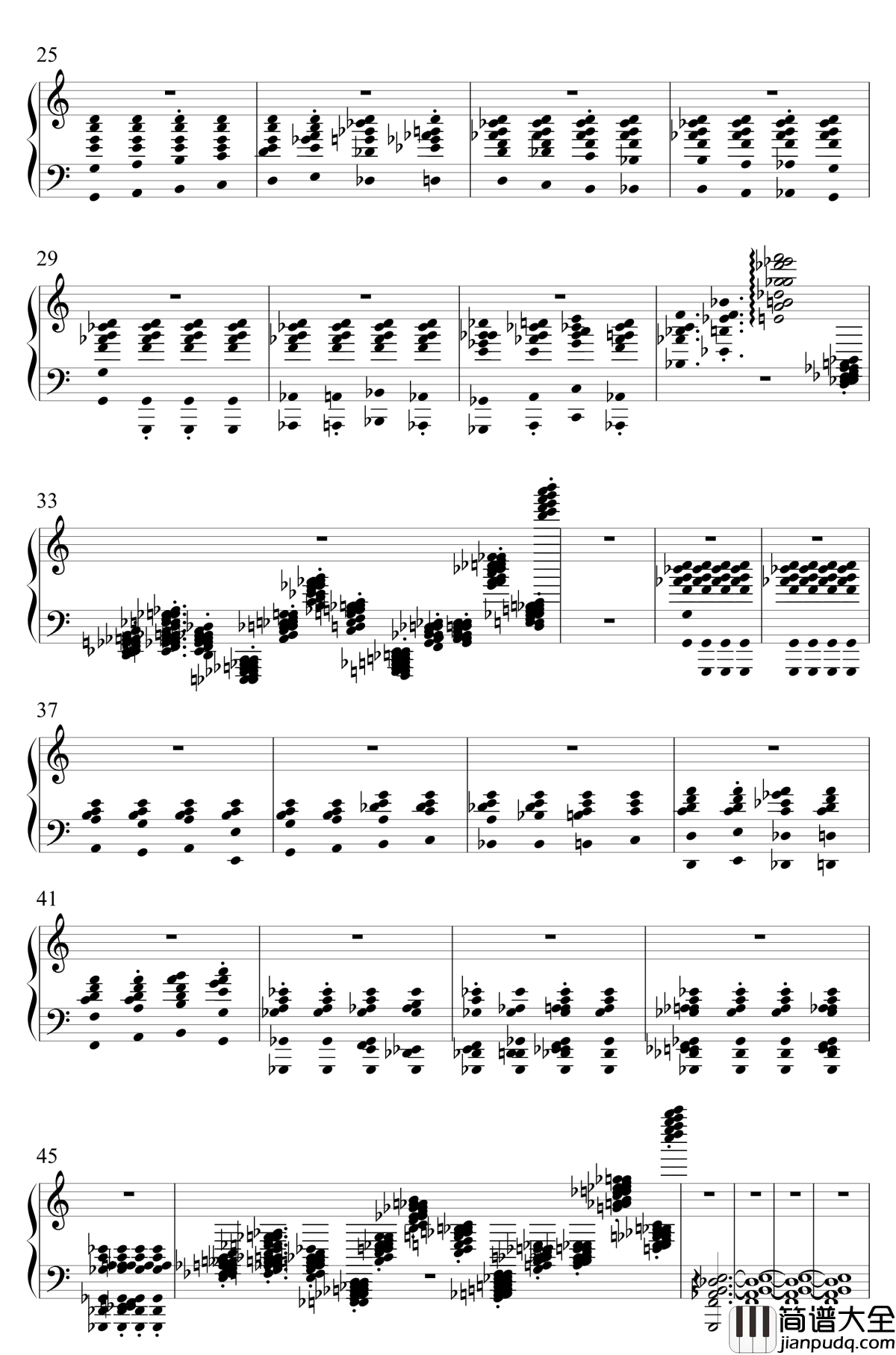 革命钢琴谱_自动钢琴版_肖邦_chopin