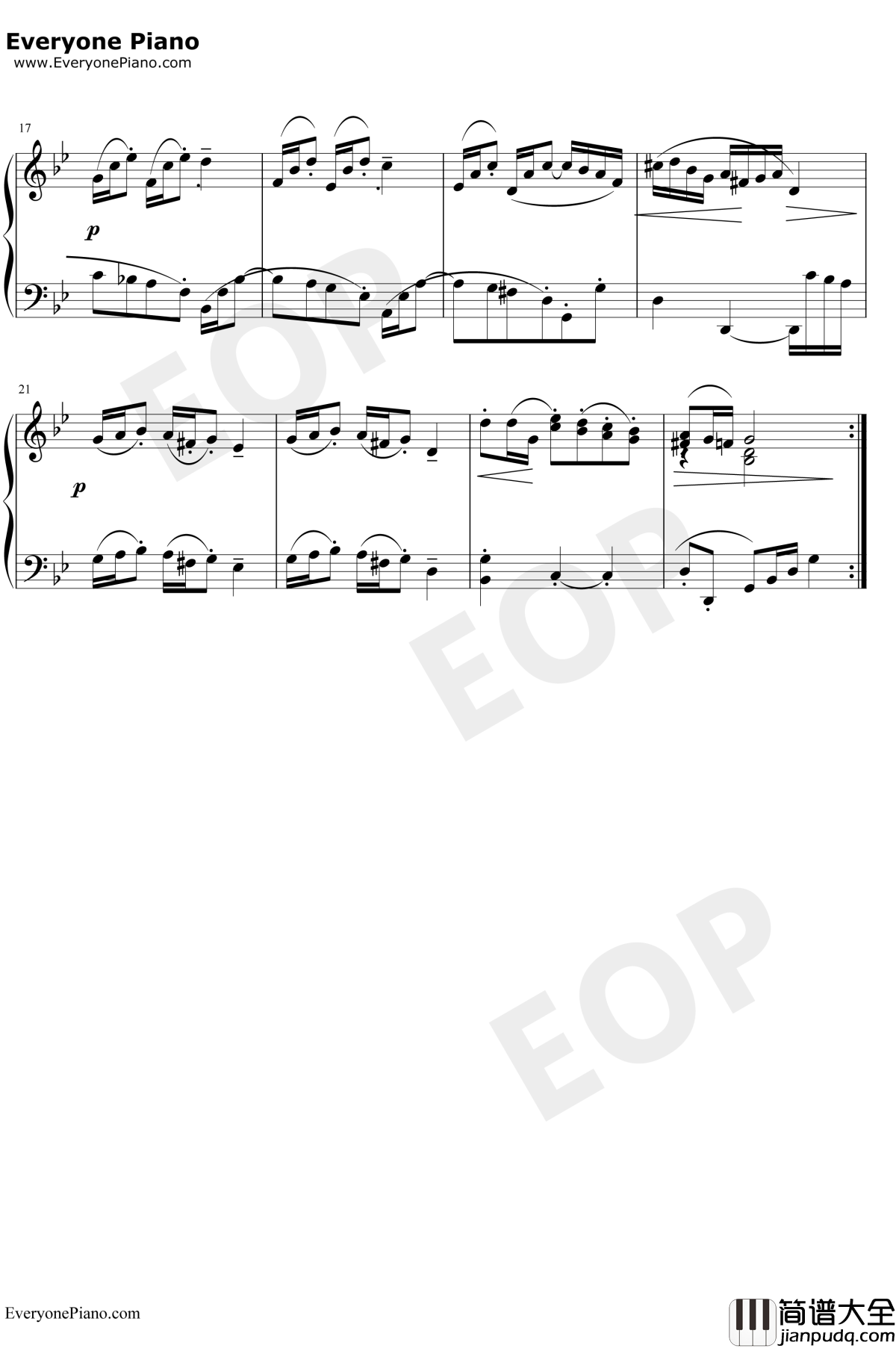 波罗涅兹舞曲17钢琴谱_巴赫_巴赫初级钢琴曲集