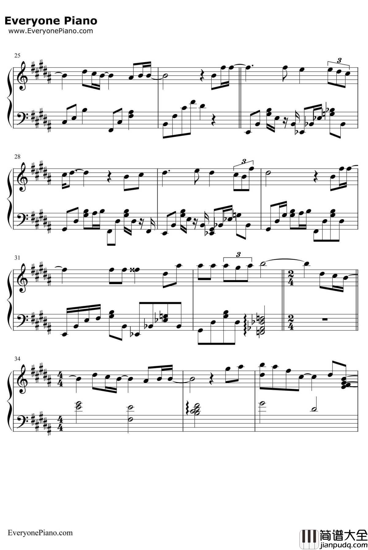 Only_Human钢琴谱_K(姜尹成)_一公升眼泪主题曲