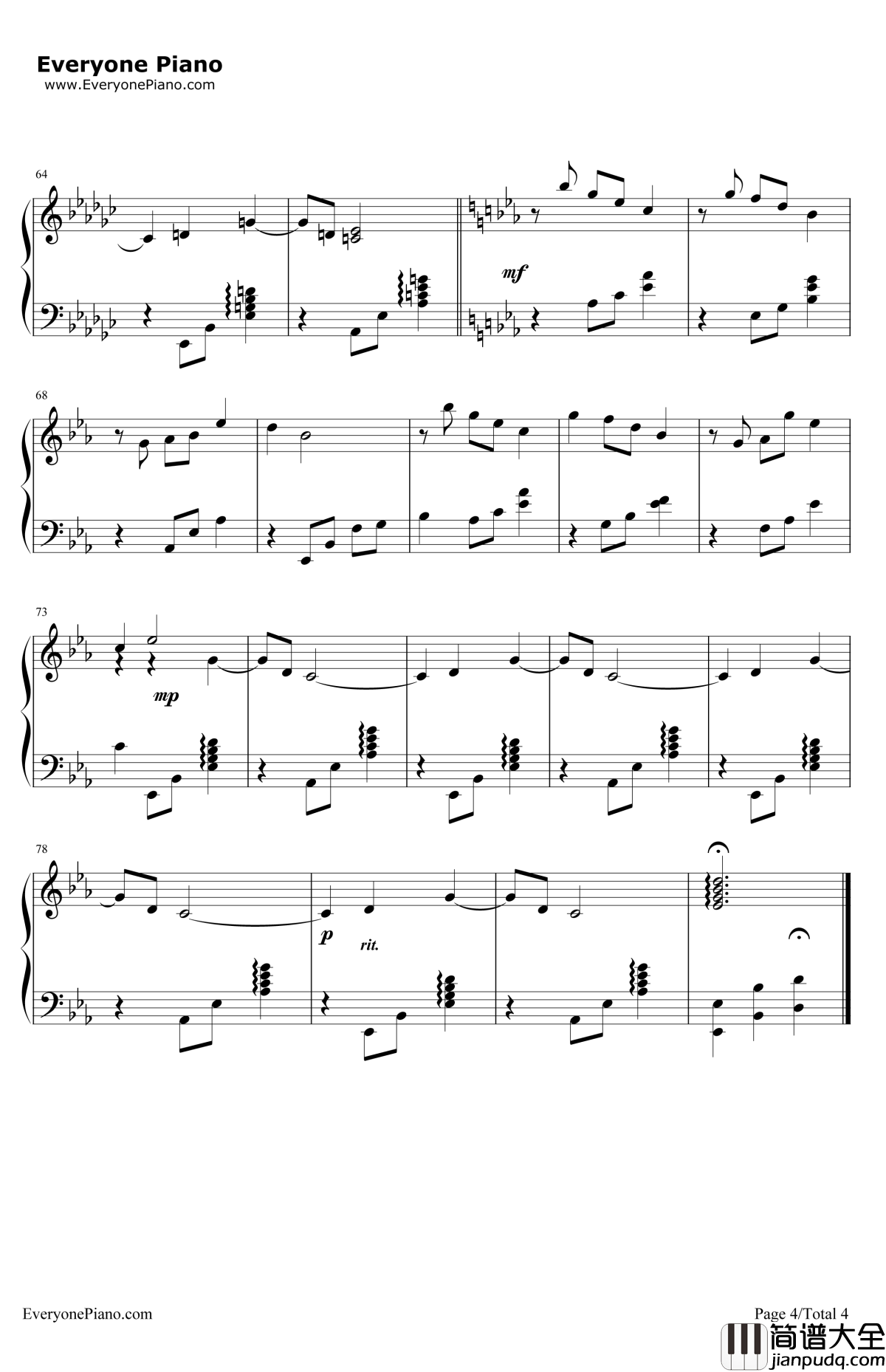 Papillon钢琴谱_神秘园(SecretGarden)_SongsfromaSecretGarden