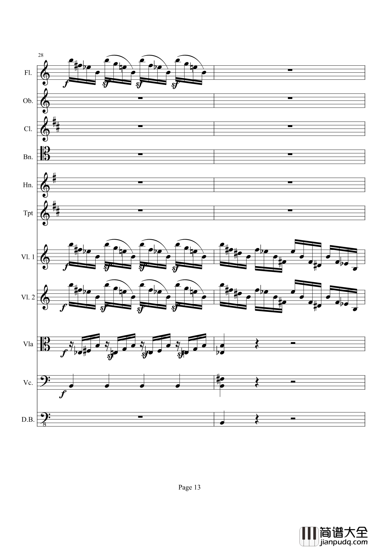 奏鸣曲之交响钢琴谱_第21首_Ⅰ_贝多芬_beethoven