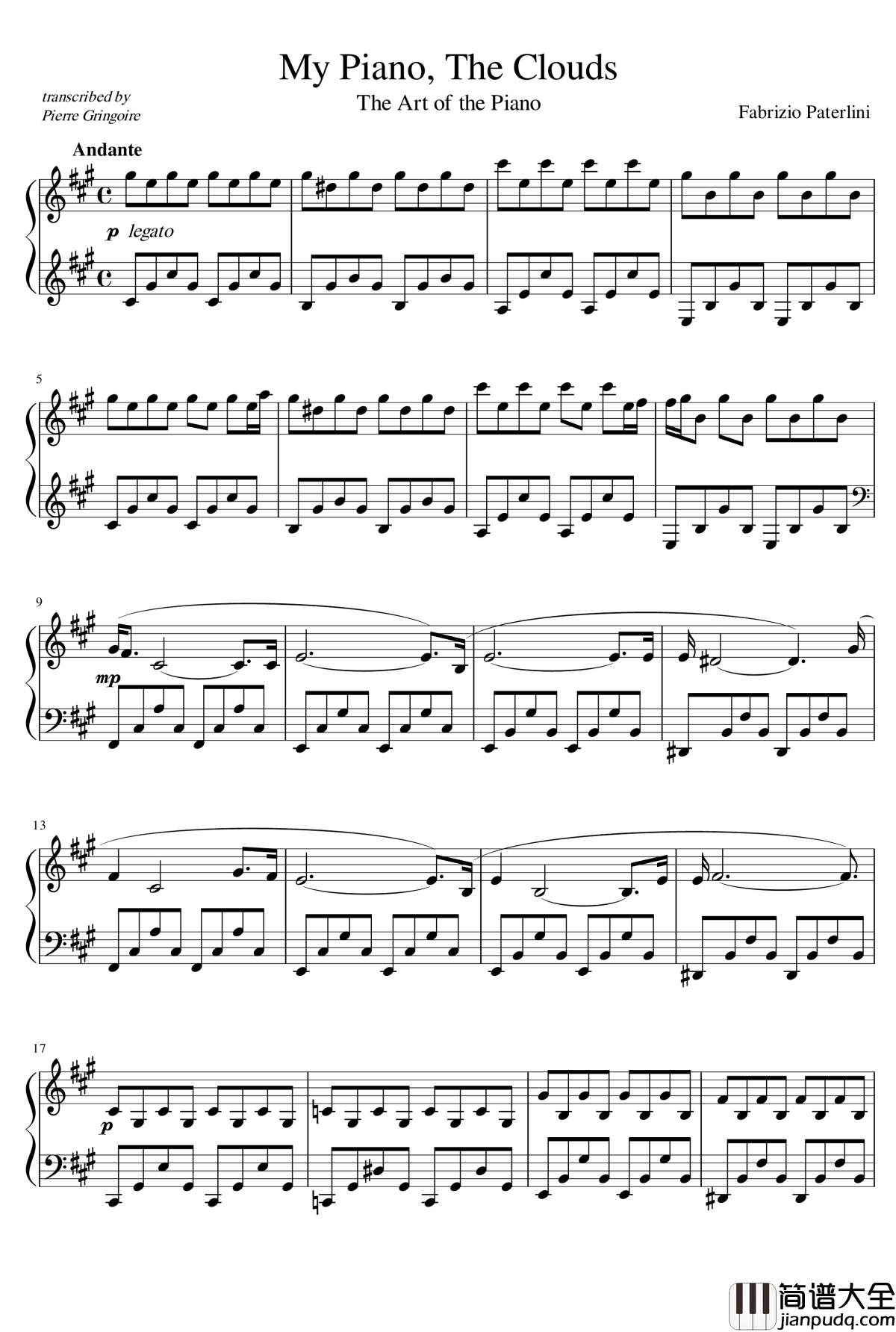 my_piano,the_clouds钢琴谱_Fabrizio_Paterlini