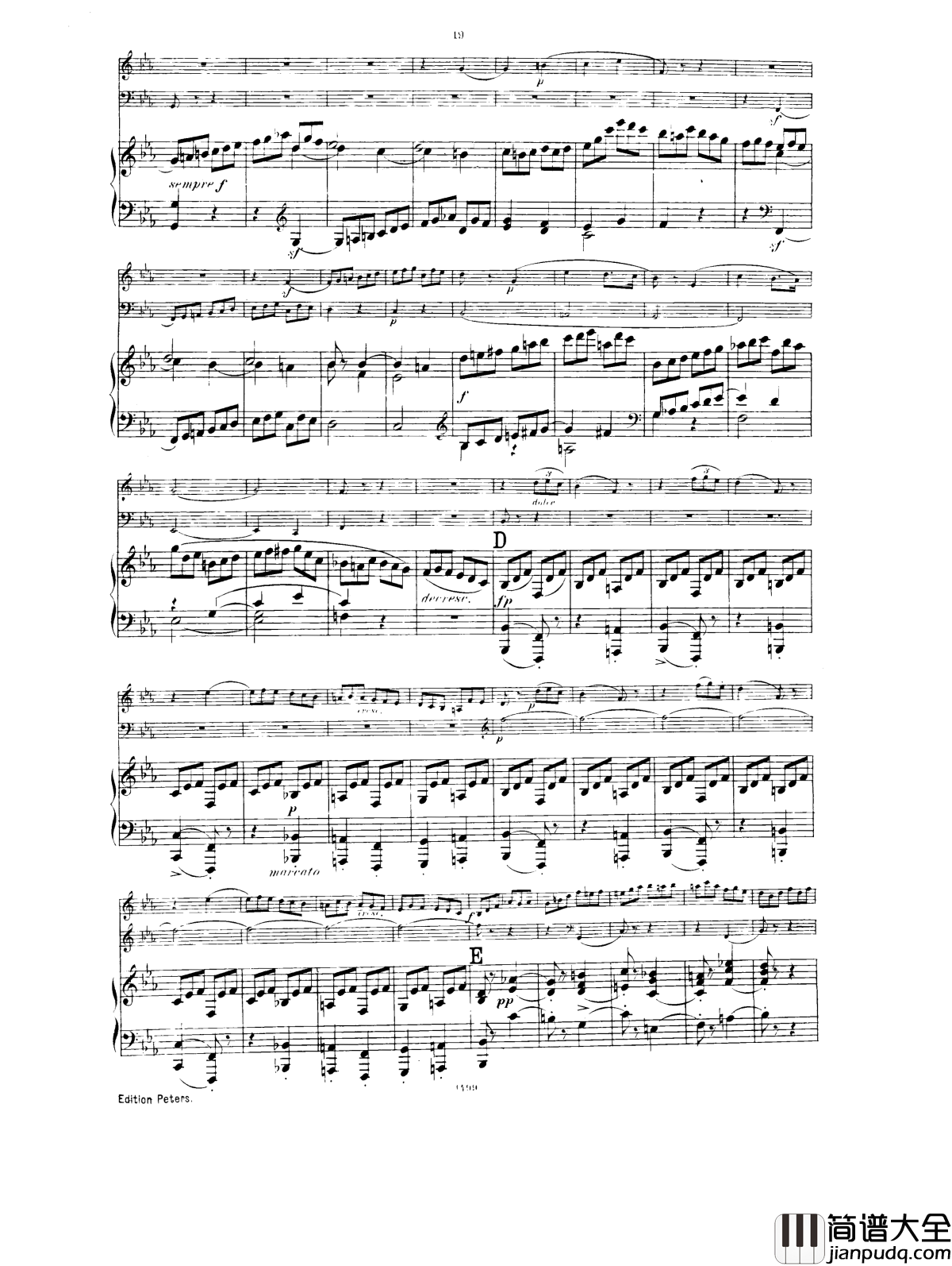 _降E大调第一钢琴三重奏__Op.12钢琴谱_胡梅尔