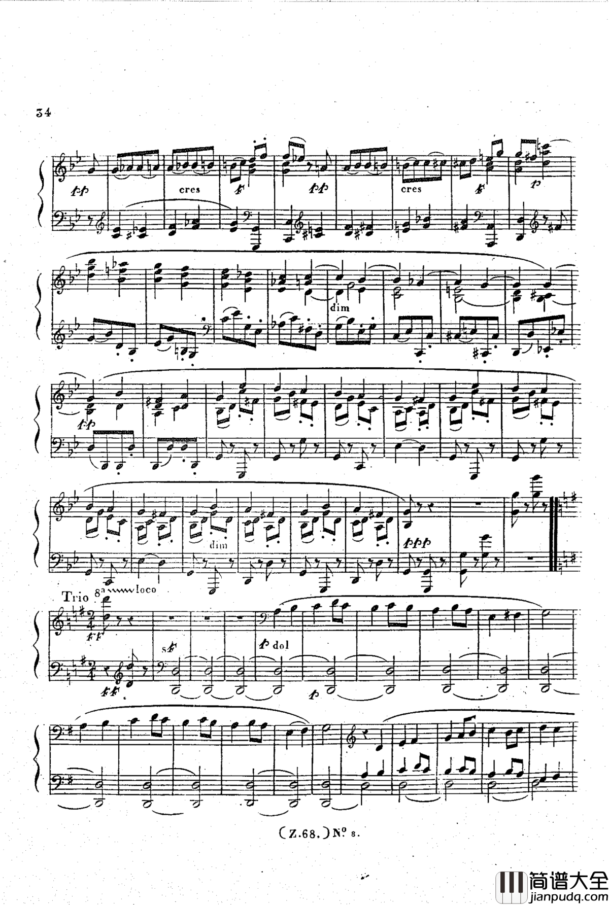 _d小调第六钢琴奏鸣曲_Op.124钢琴谱_车尔尼_Czerny