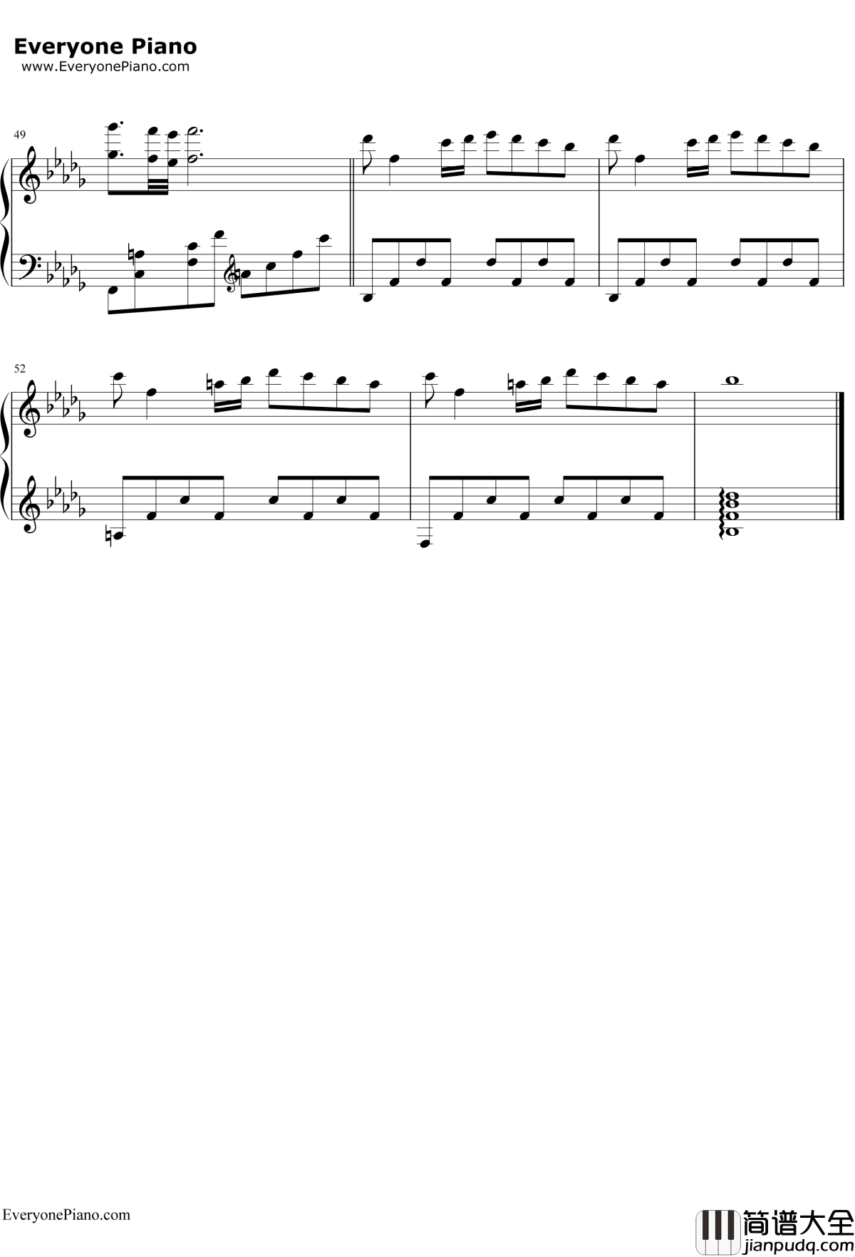 秋日私语钢琴谱_理查德·克莱德曼RichardClayderman_ACommeAmour