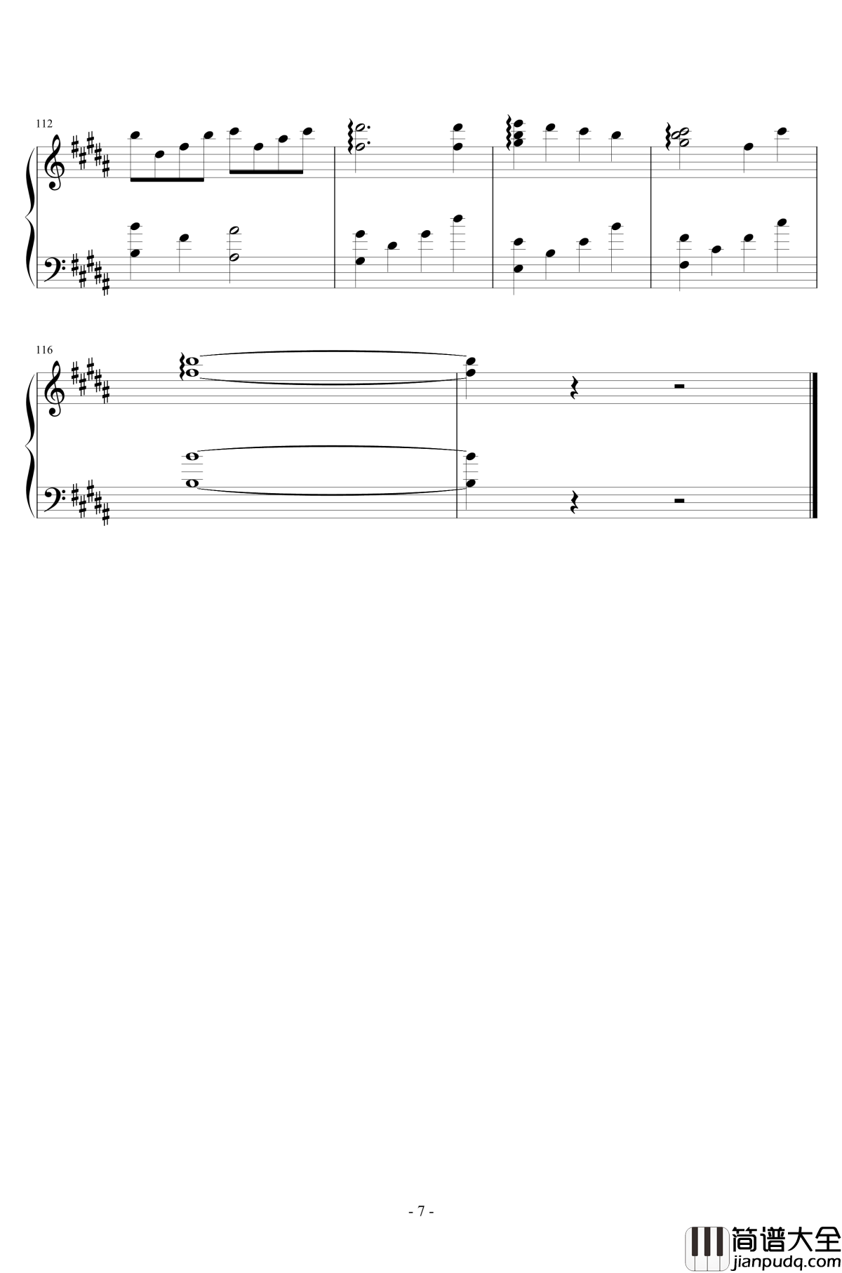 A_Song_for_XX钢琴谱_滨崎步