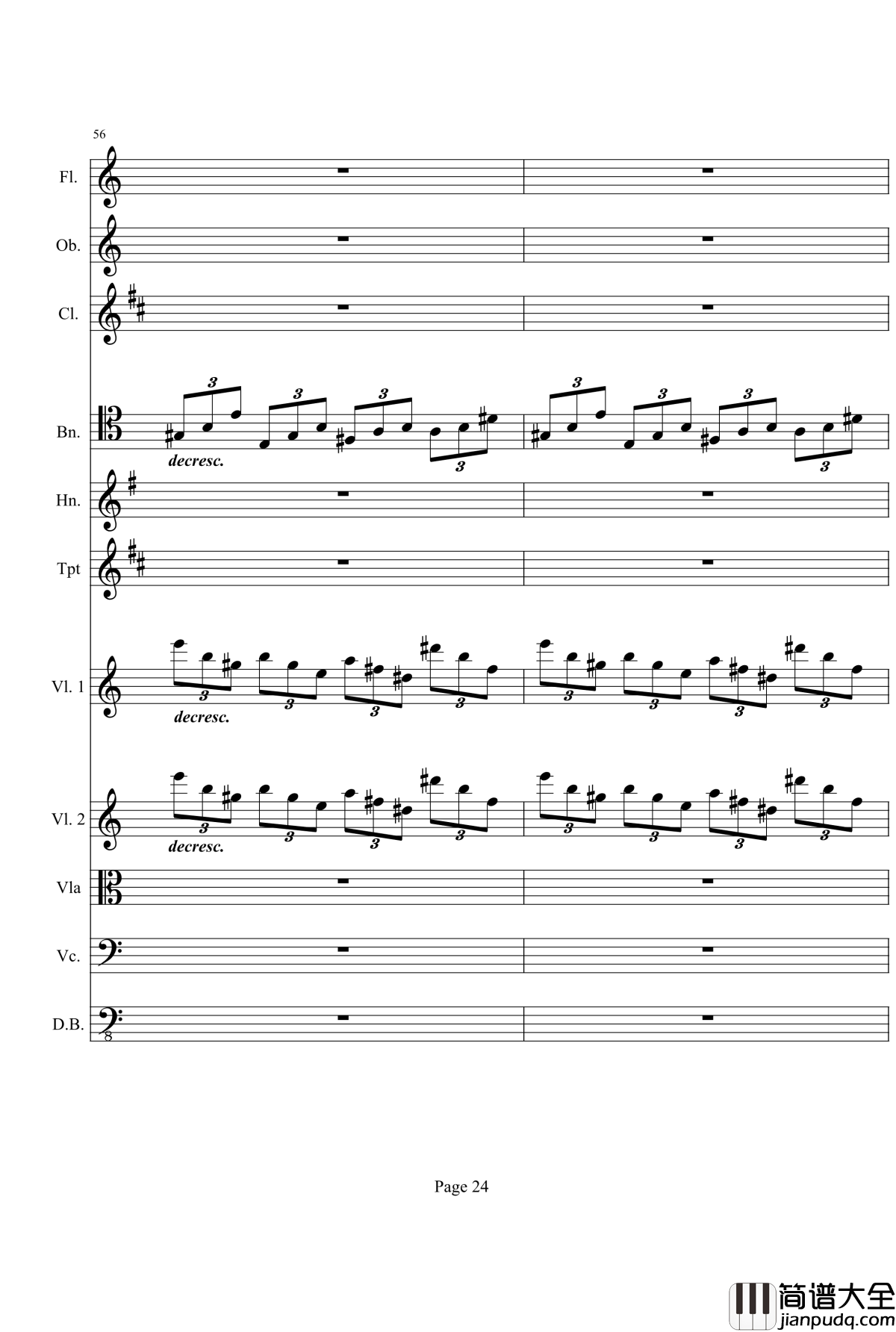 奏鸣曲之交响钢琴谱_第21首_Ⅰ_贝多芬_beethoven