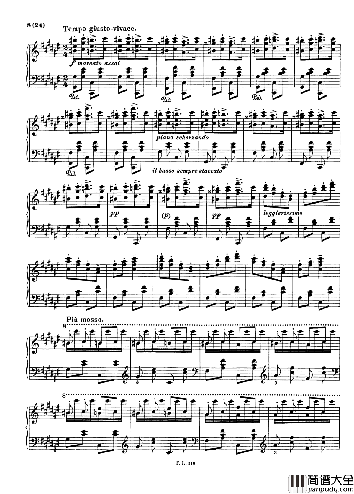 匈牙利狂想曲第二号钢琴谱_Hungarian_Rhapsody,_S._244___No._2_in_C_Sharp_Minor_李斯特