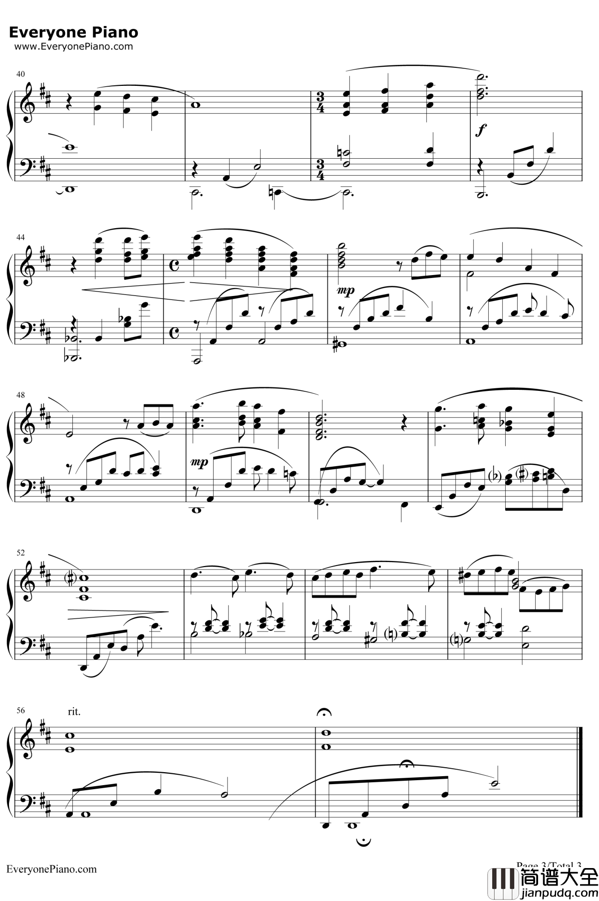 Playing_Love钢琴谱_埃尼奥·莫里康内_海上钢琴师