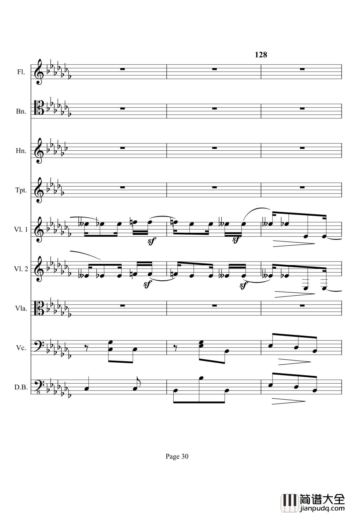 奏鸣曲之交响钢琴谱_第12首_Ⅰ_贝多芬_beethoven