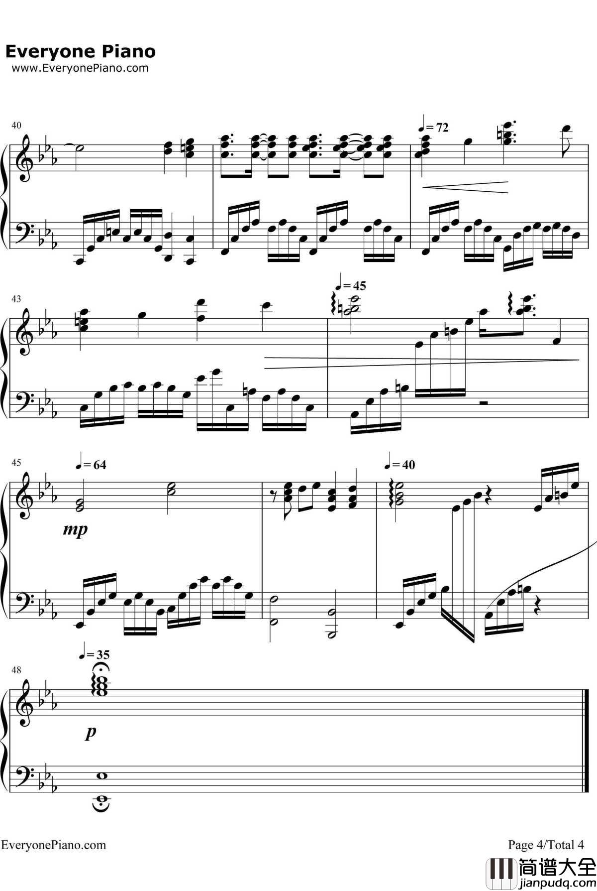 Love_Is_A_Many_Splendored_Thing钢琴谱_理查德·克莱德曼_暮情主题曲