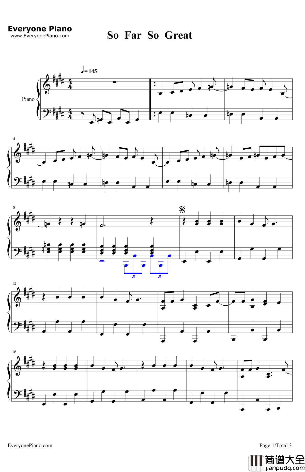 SoFarSoGreat钢琴谱_DemiLovato_桑尼明星梦主题曲