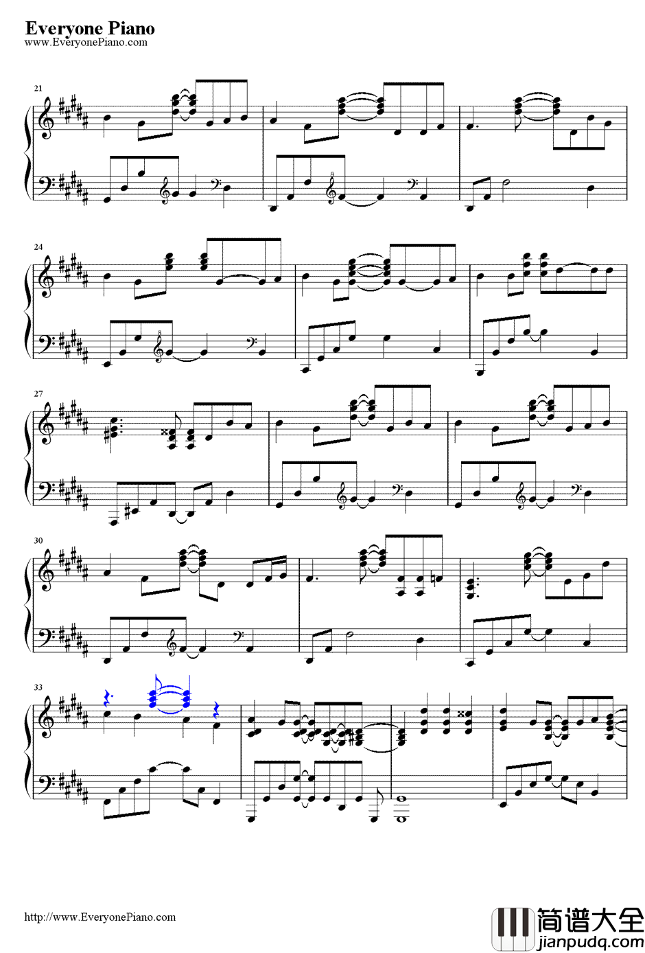 鼓动赤红色的罪钢琴谱_ON/OFF__吸血鬼骑士_主题曲