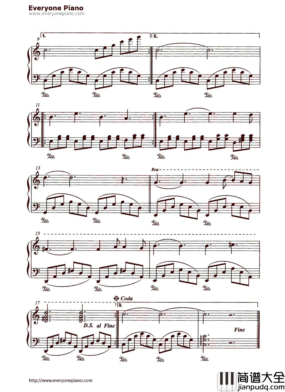 回忆钢琴谱_安得鲁.洛伊德.韦伯(Andrew_Lloyd_Webber)_选自音乐剧_猫_