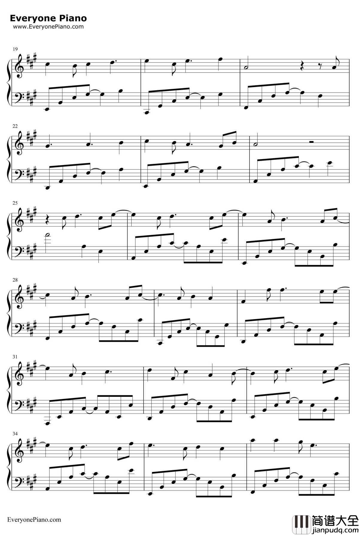 我还想她钢琴谱_林俊杰_爱情睡醒了插曲