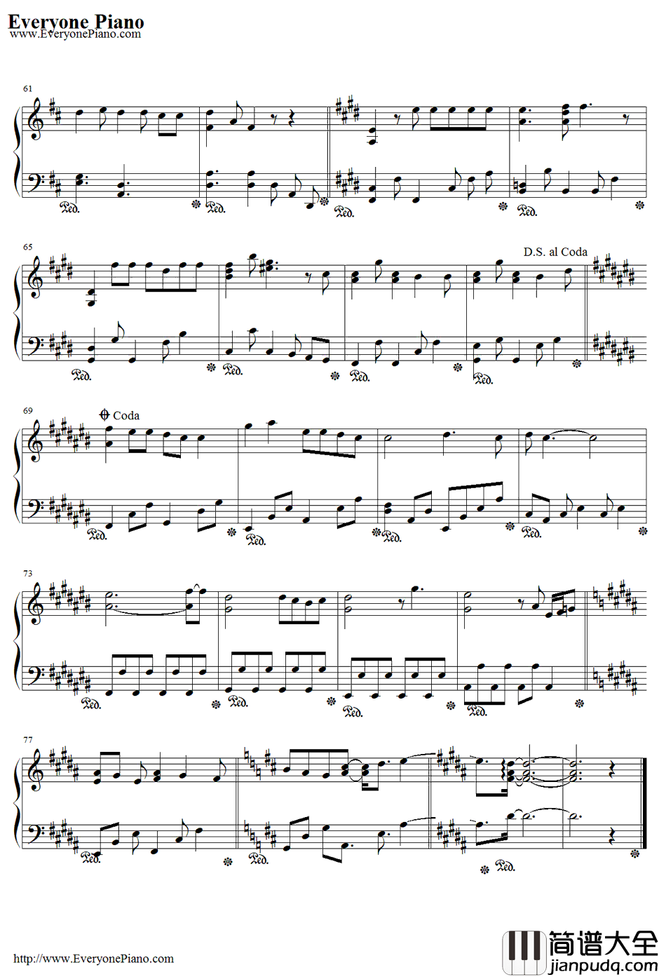Over_Drive钢琴谱_GARNETCROW_名侦探柯南天空的遇难船主题曲
