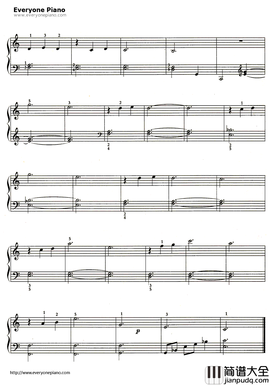 _贝加摩组曲_的第三曲:月光钢琴谱_德彪西
