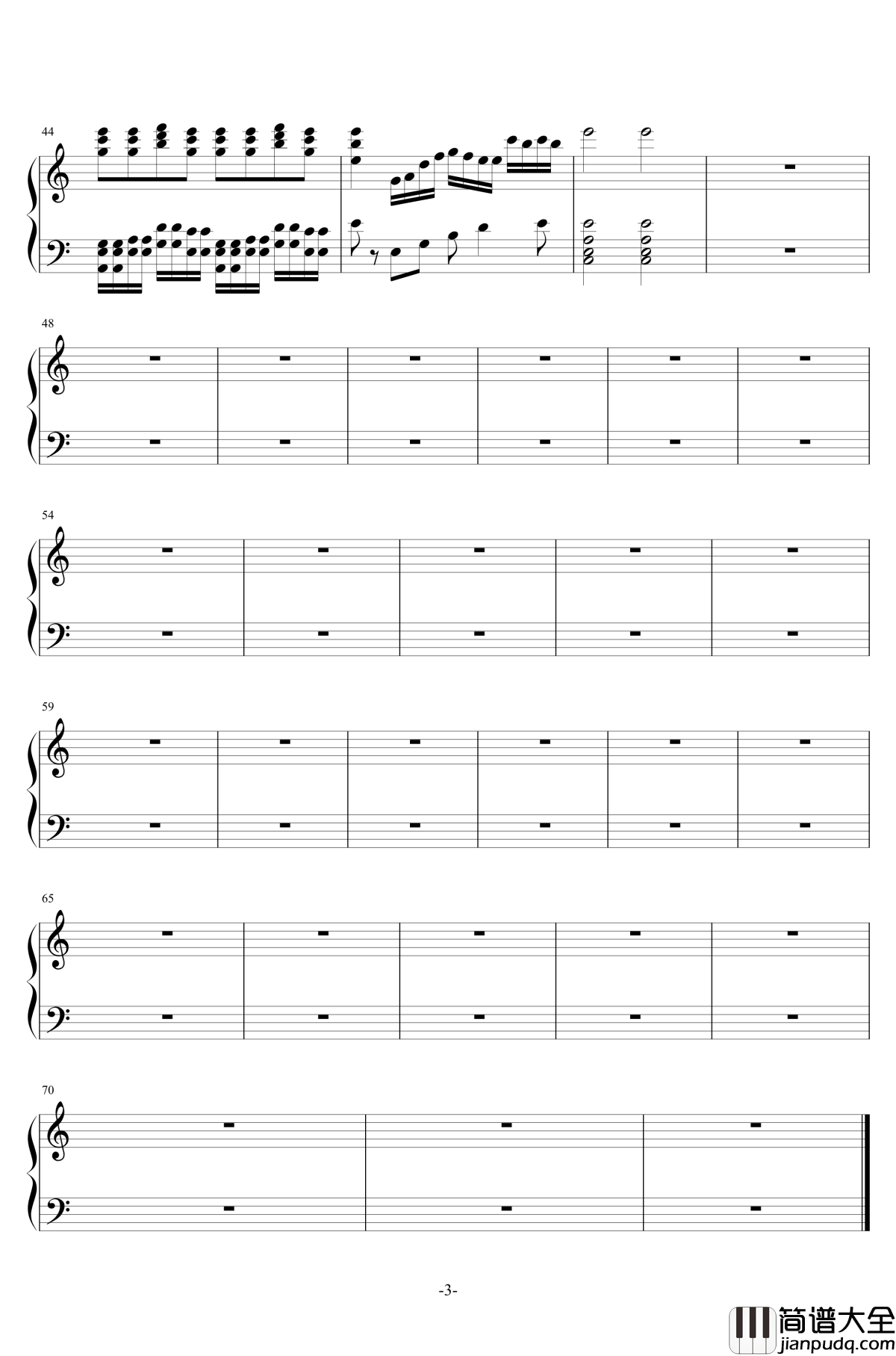 数码宝贝组曲钢琴谱_第三_数码宝贝
