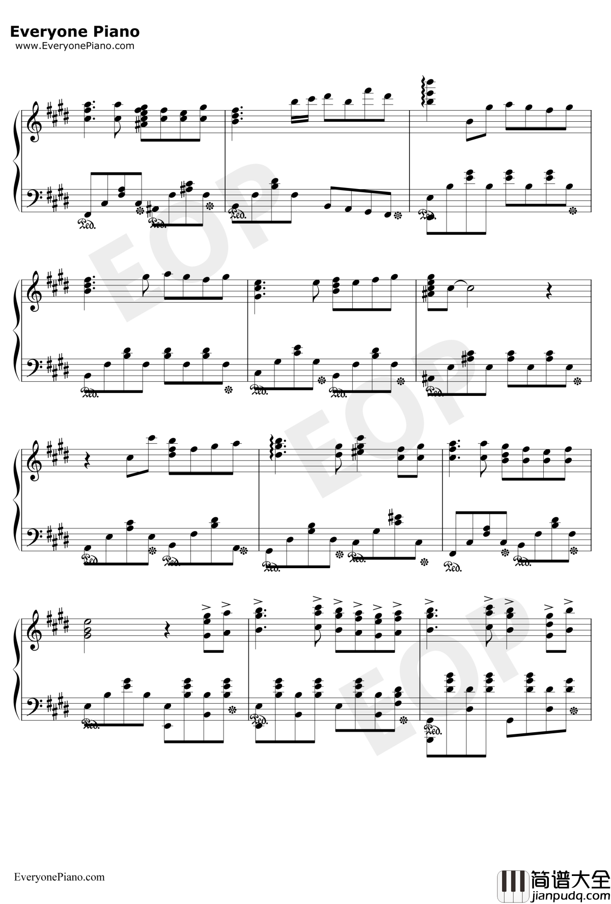 Lost_my_music钢琴谱_平野绫__凉宫春日的忧郁_插入歌