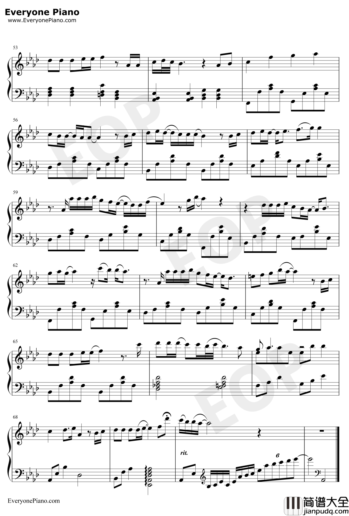 姻缘钢琴谱_李承哲_韩剧火鸟插曲
