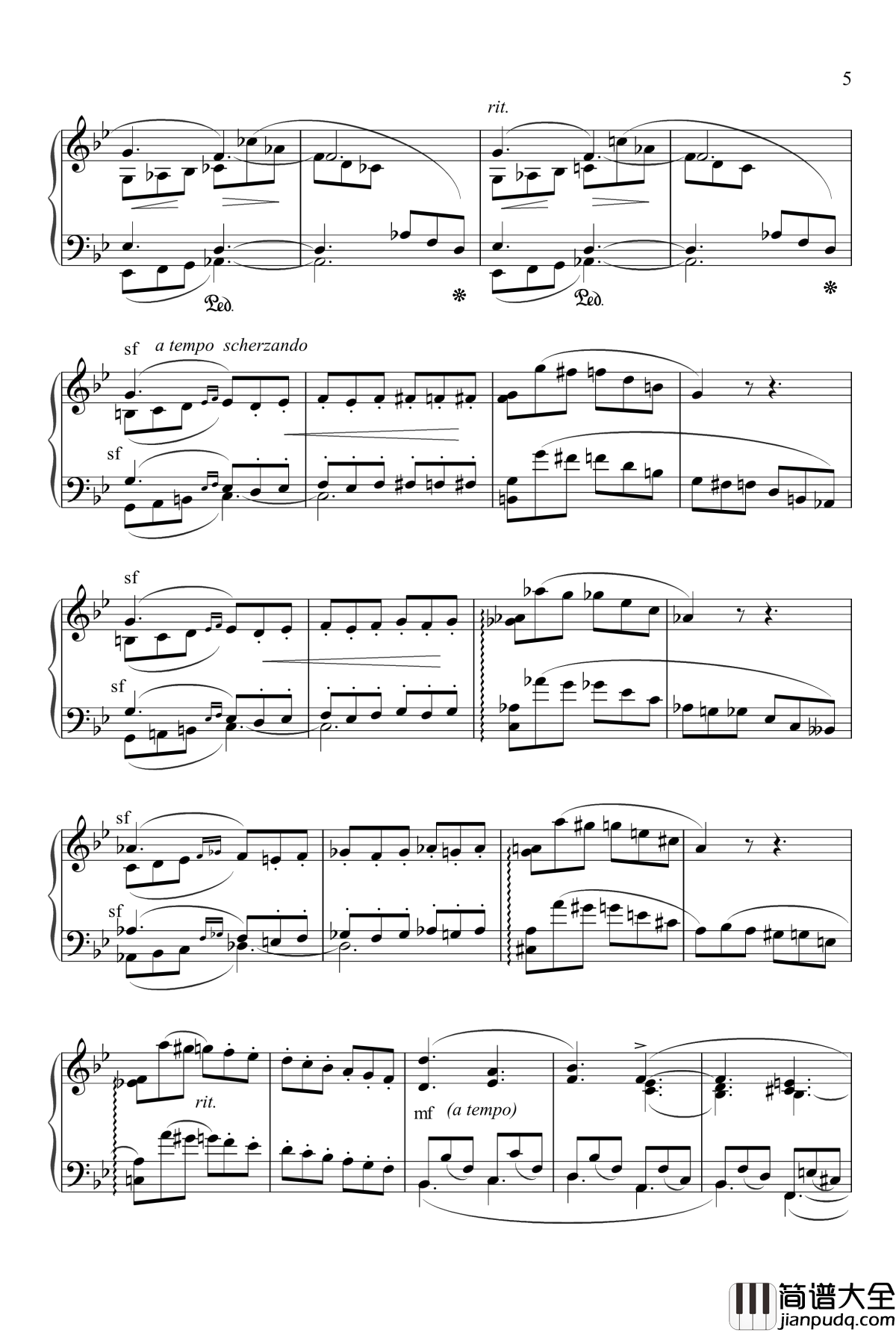 Aufschwung钢琴谱_舒曼幻想曲集_Op.12_冲动