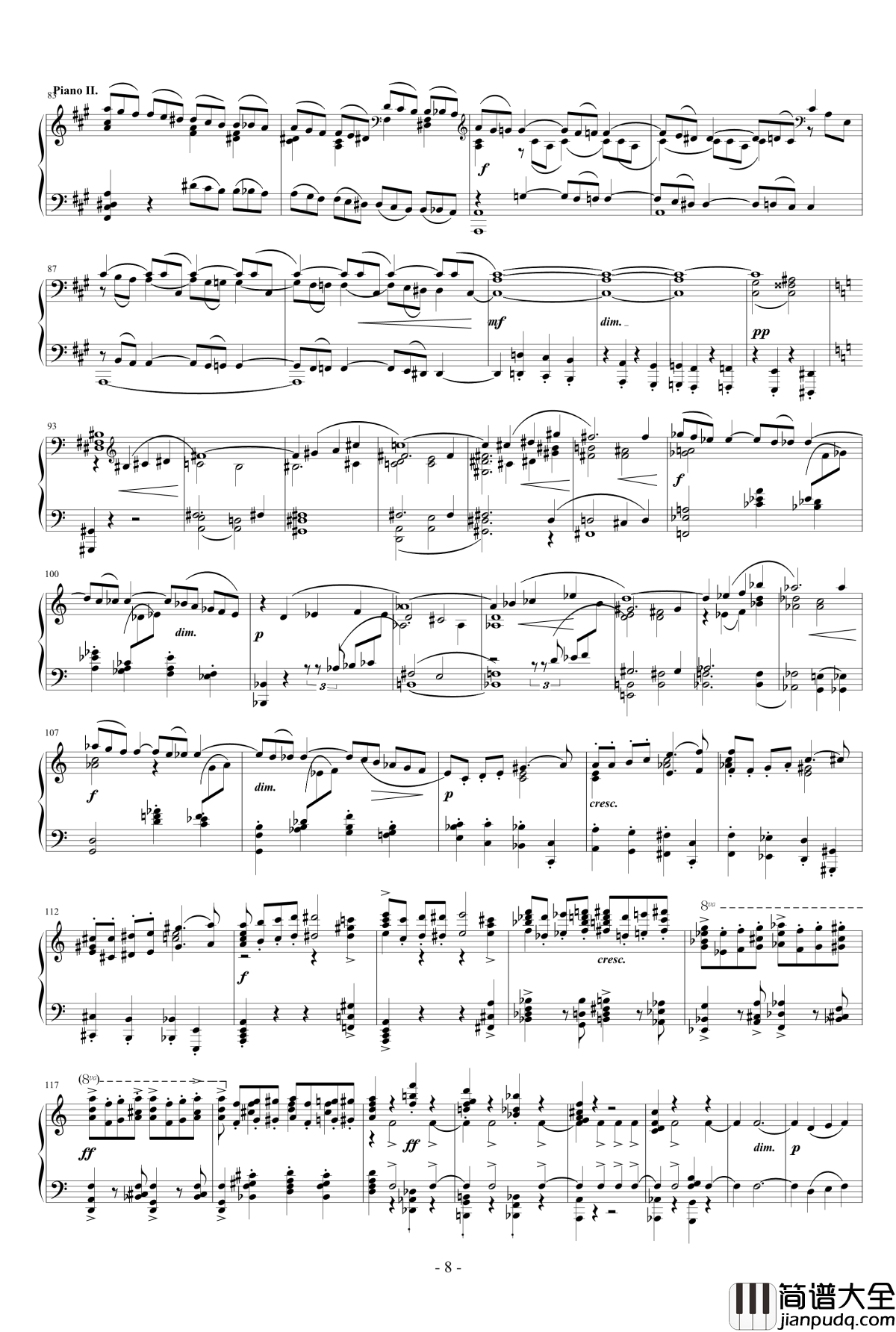 拉赫玛尼诺夫第一钢琴协奏曲_Op.1钢琴谱_拉赫马尼若夫