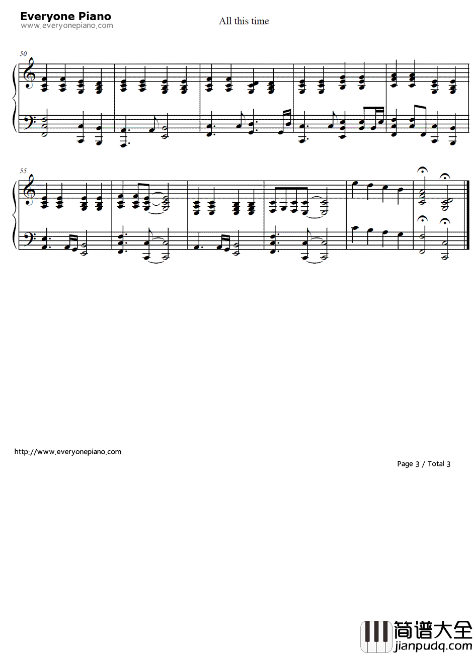 All_This_Time伴奏钢琴谱_One_Republic