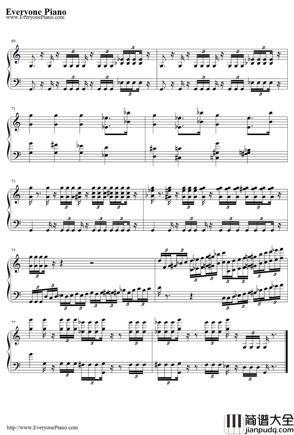 The_Imperial_March钢琴谱_JohnWilliams_帝国进行曲_星球大战配乐