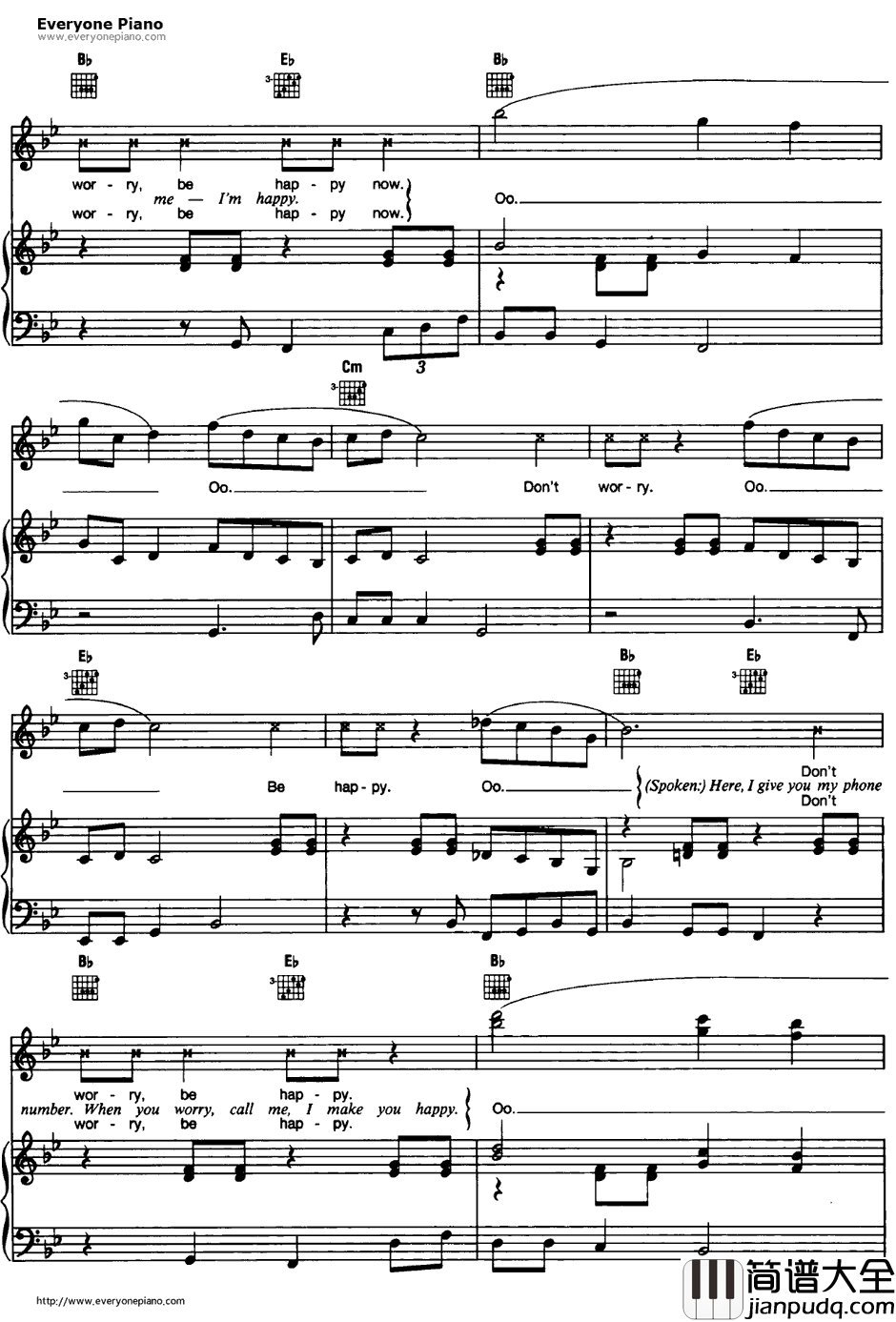 Don't_Worry_Be_Happy钢琴谱_BobbyMcFerrin